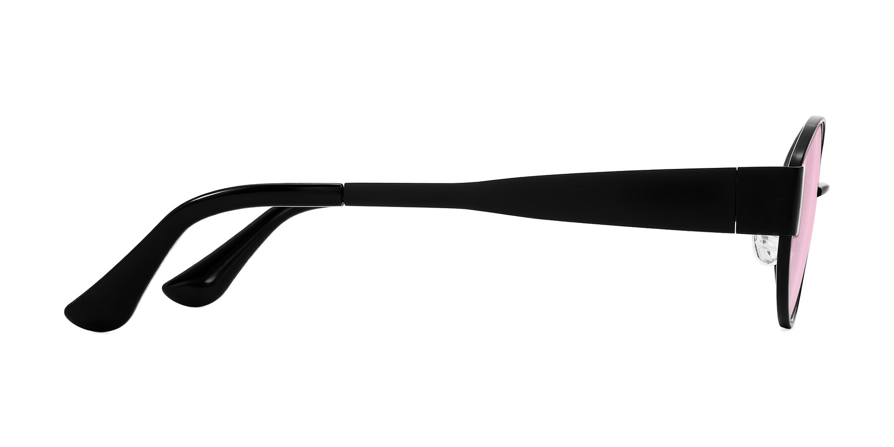 Side of Runoz in Black with Light Pink Tinted Lenses