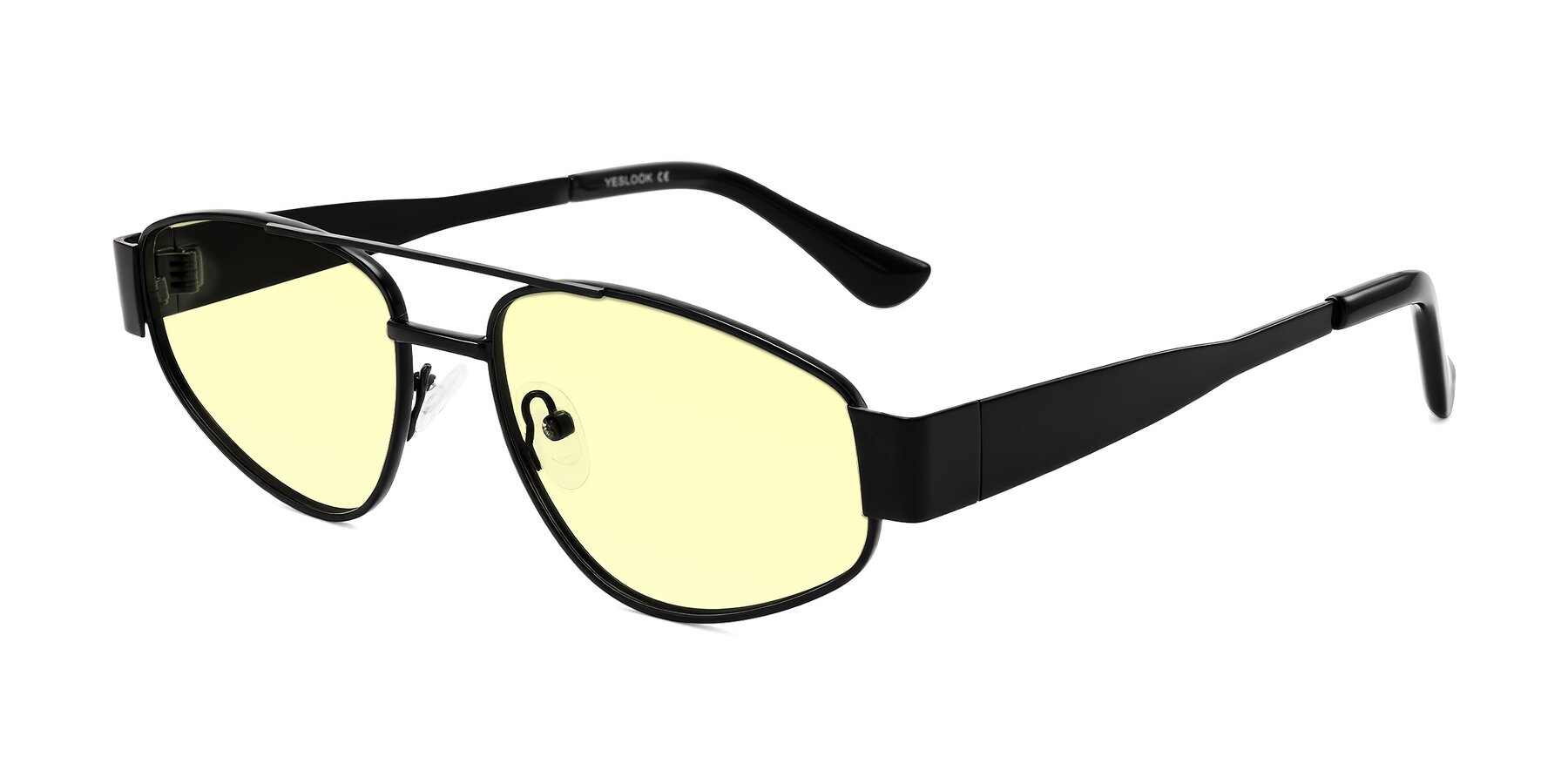 Angle of Runoz in Black with Light Yellow Tinted Lenses