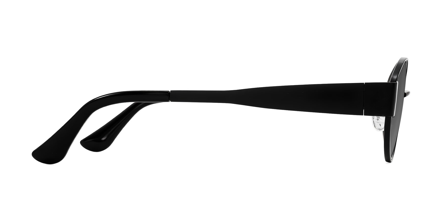 Side of Runoz in Black with Medium Gray Tinted Lenses