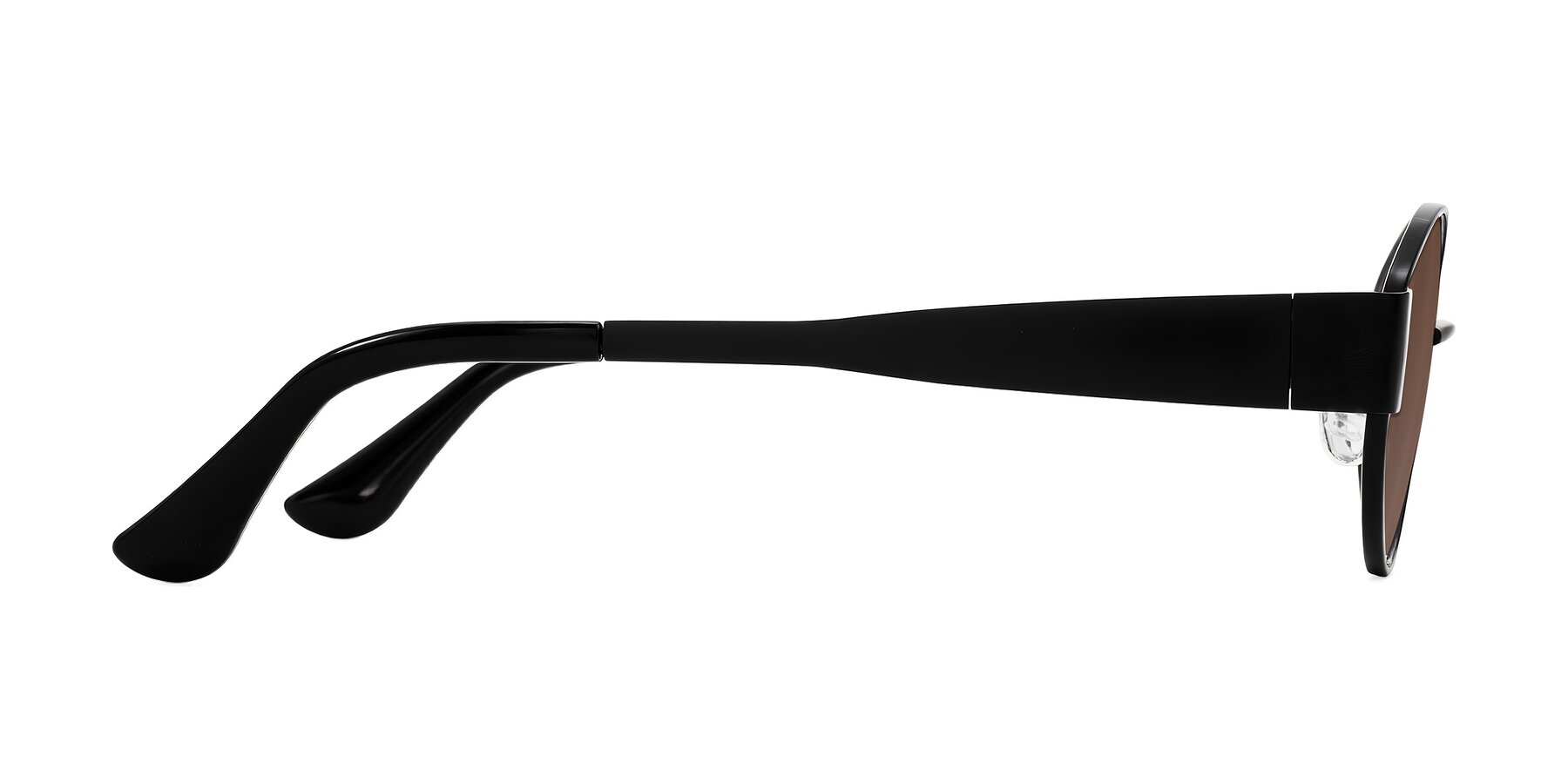 Side of Runoz in Black with Brown Tinted Lenses