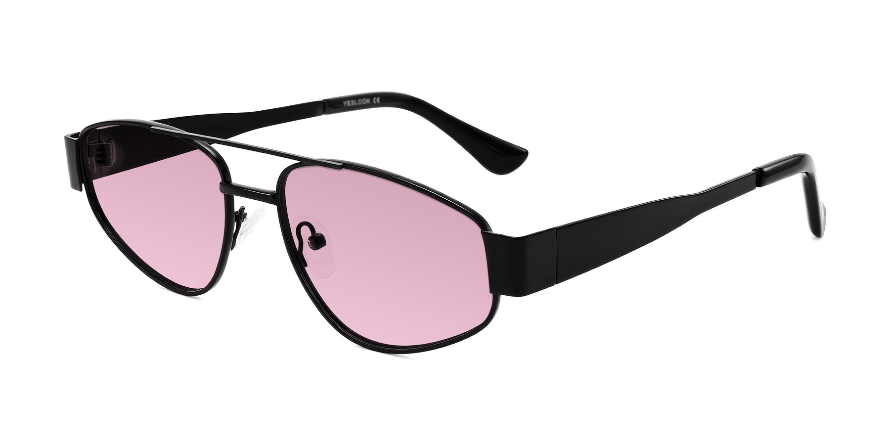 Angle of Runoz in Black with Light Wine Tinted Lenses