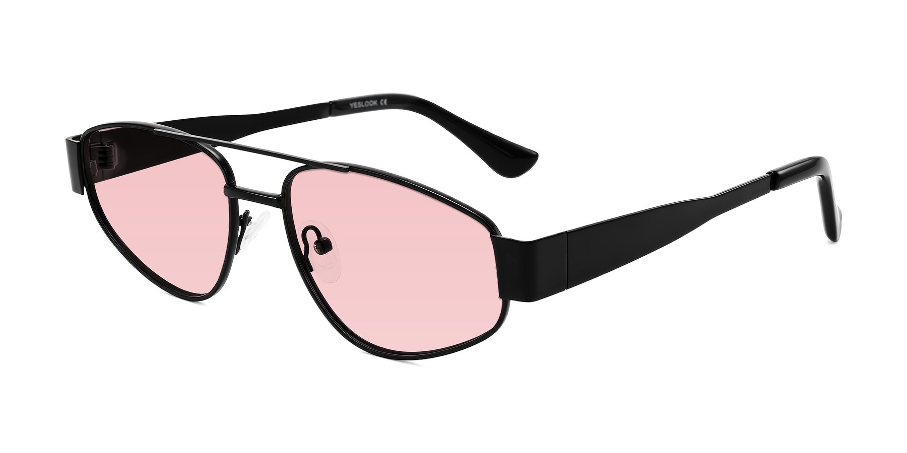 Angle of Runoz in Black with Light Garnet Tinted Lenses