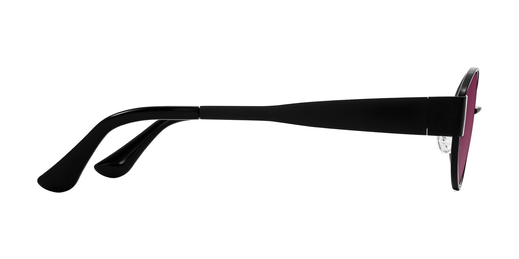 Side of Runoz in Black with Wine Tinted Lenses