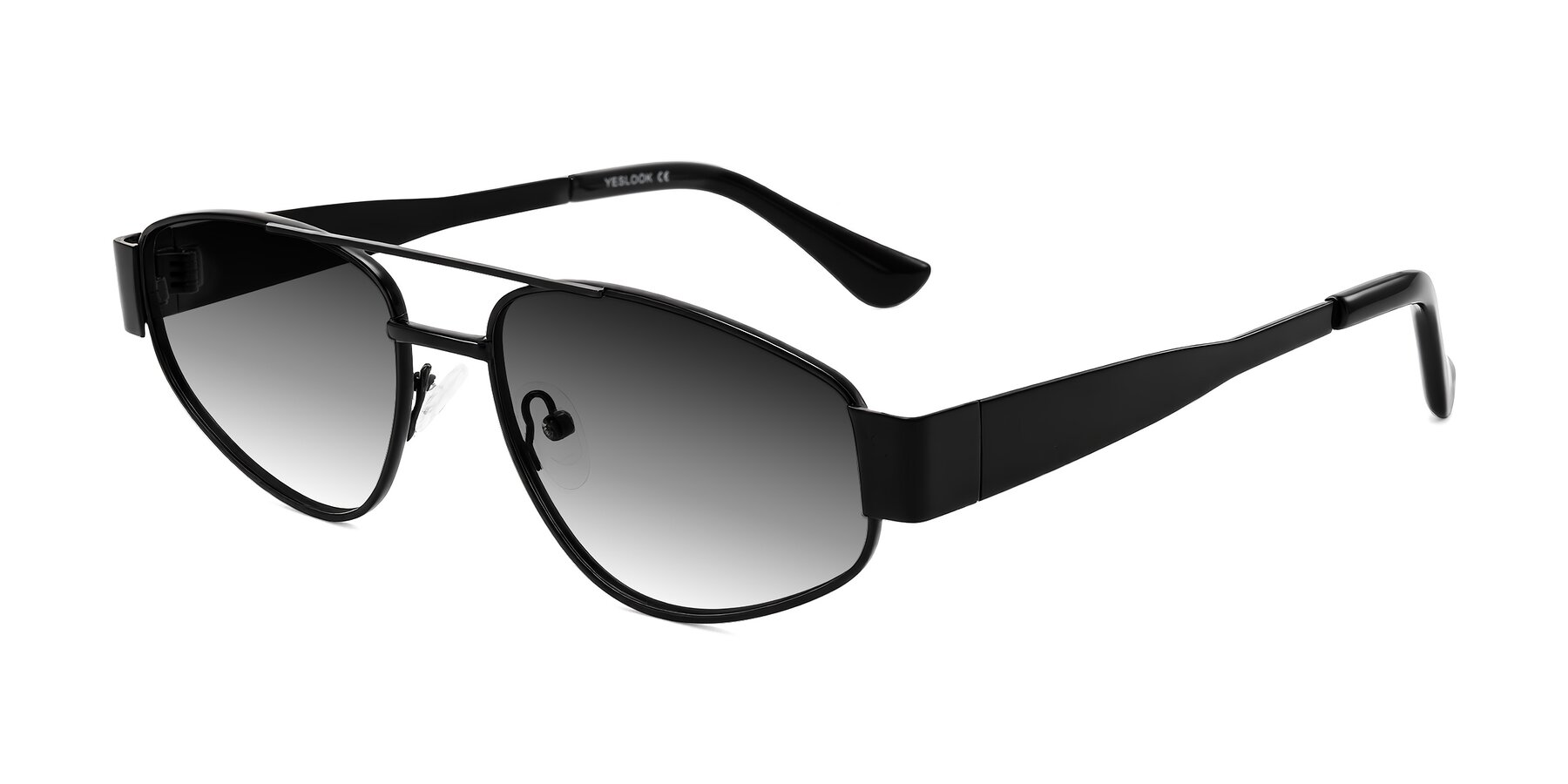 Angle of Runoz in Black with Gray Gradient Lenses