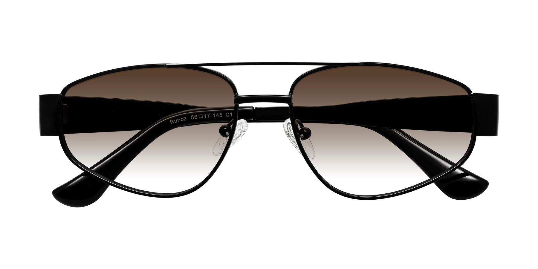 Folded Front of Runoz in Black with Brown Gradient Lenses