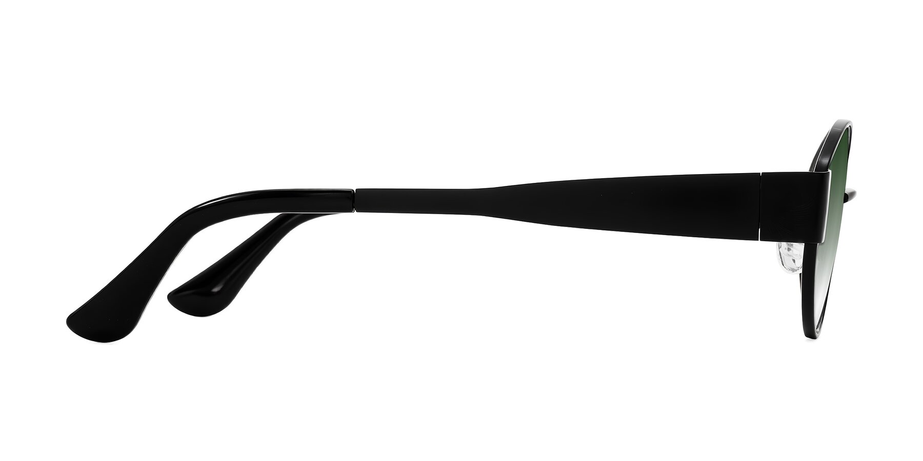 Side of Runoz in Black with Green Gradient Lenses