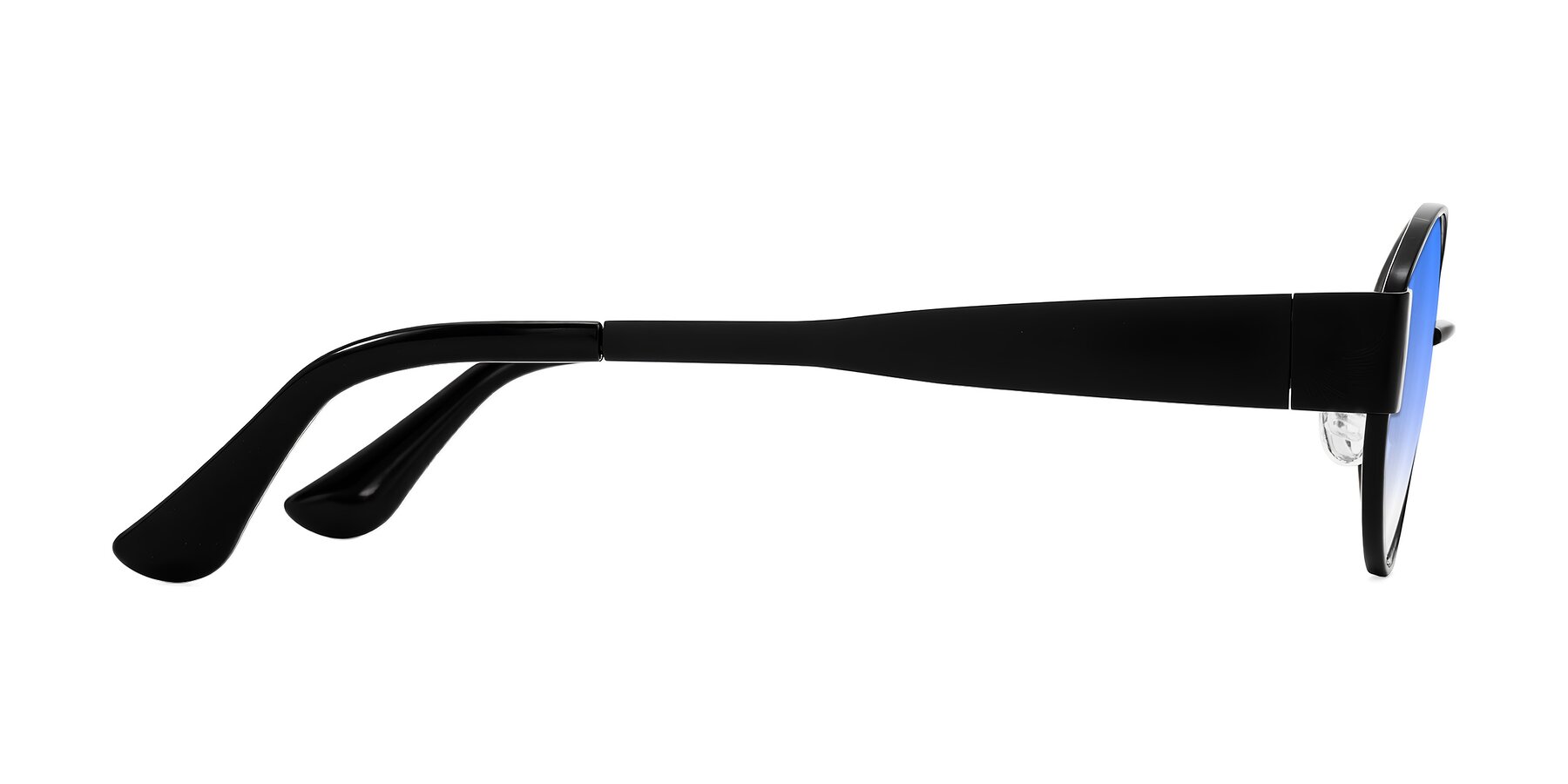Side of Runoz in Black with Blue Gradient Lenses