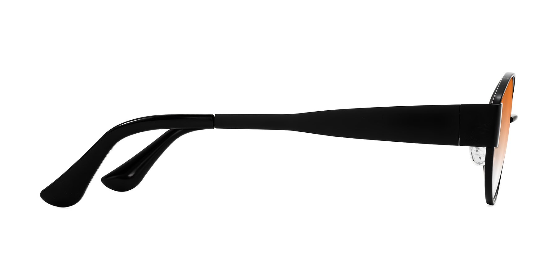 Side of Runoz in Black with Orange Gradient Lenses