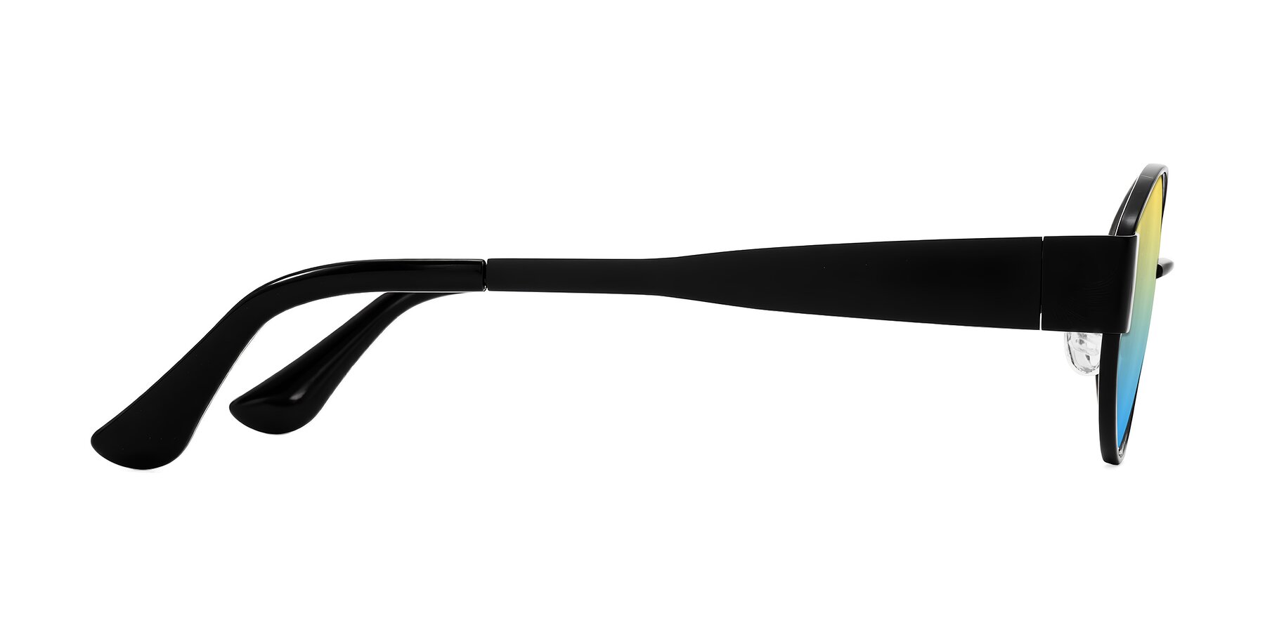 Side of Runoz in Black with Yellow / Blue Gradient Lenses