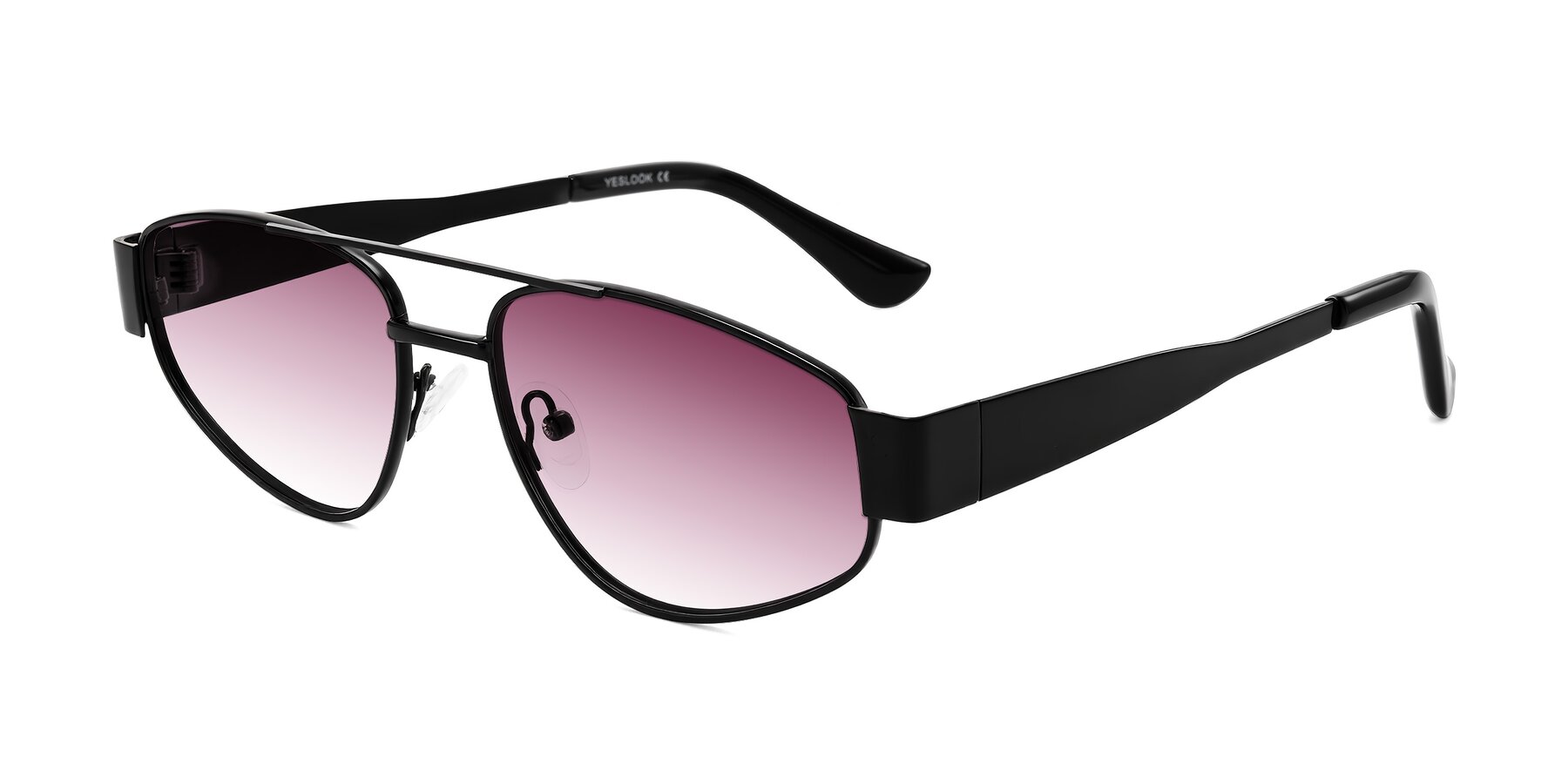 Angle of Runoz in Black with Wine Gradient Lenses