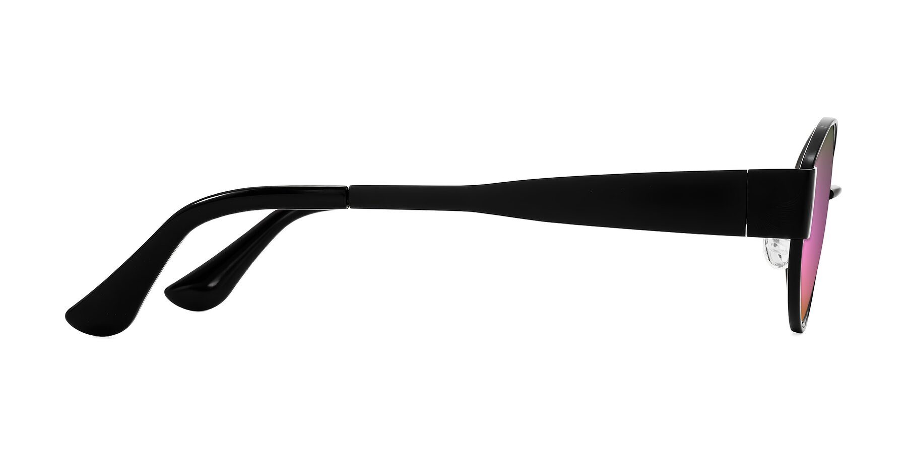 Side of Runoz in Black with Pink Mirrored Lenses