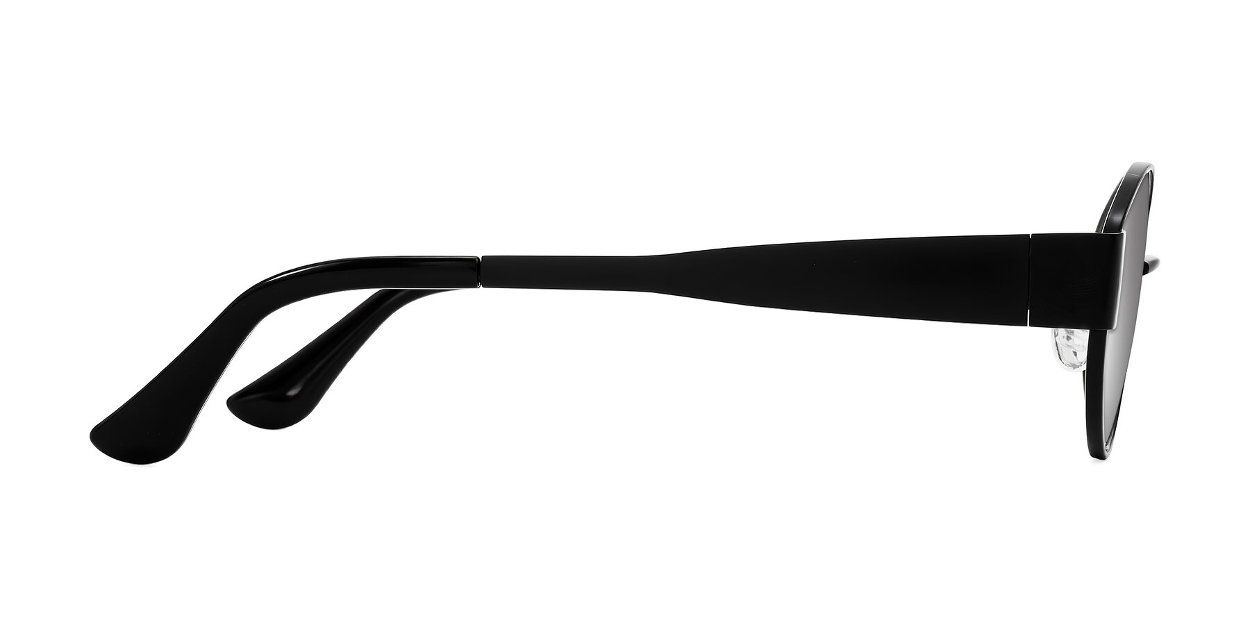Side of Runoz in Black with Silver Mirrored Lenses