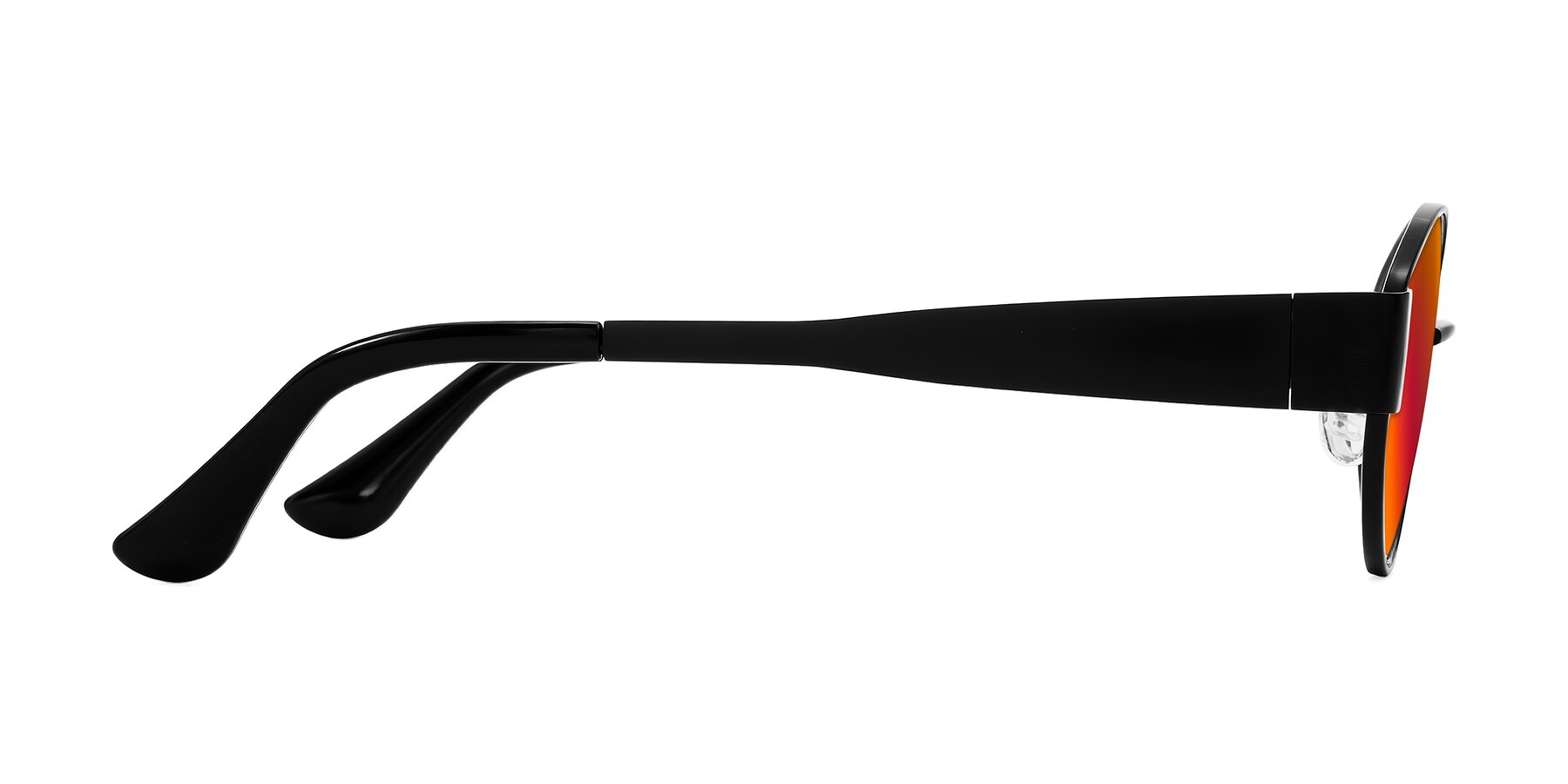 Side of Runoz in Black with Red Gold Mirrored Lenses
