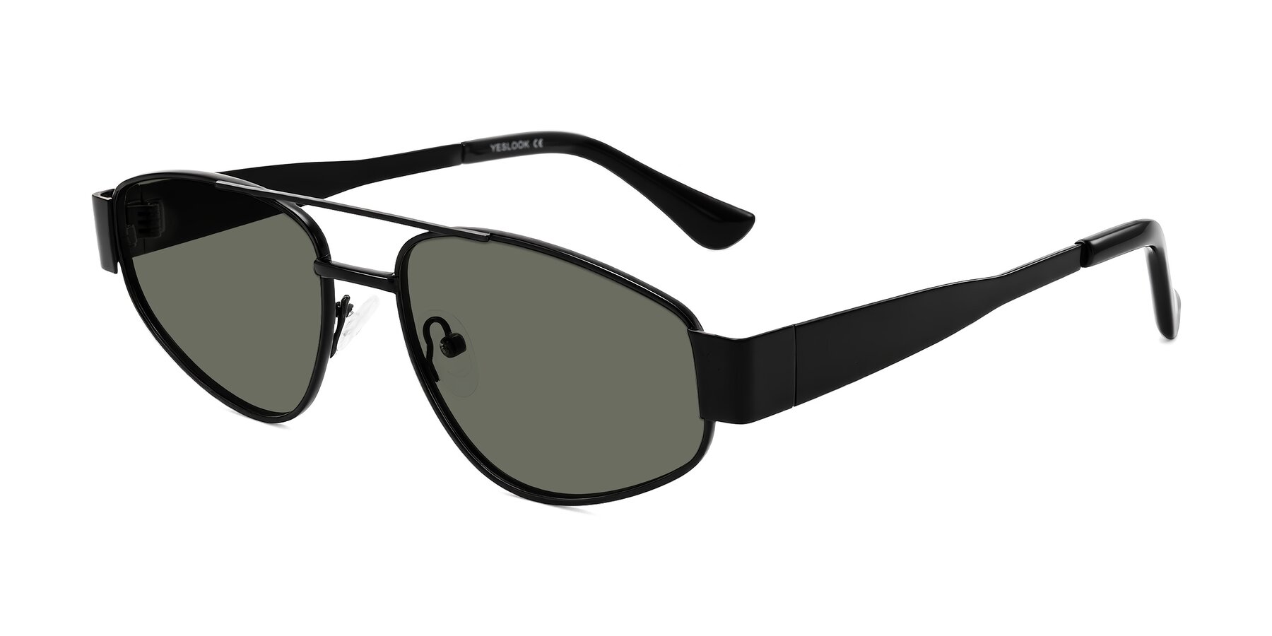 Angle of Runoz in Black with Gray Polarized Lenses