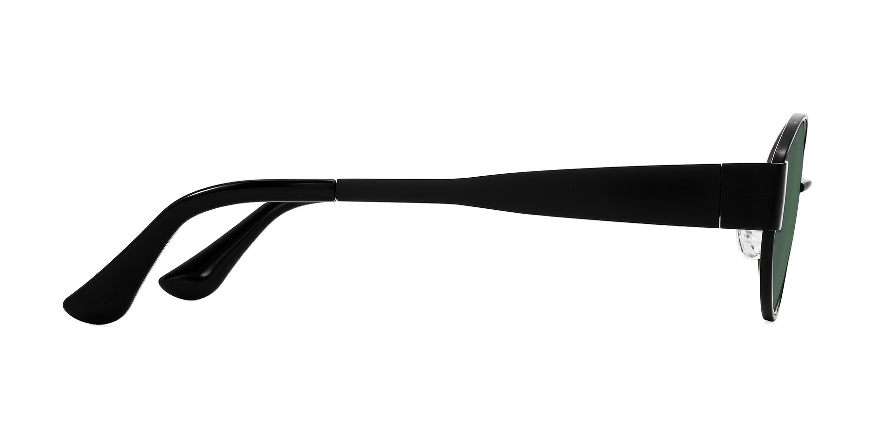 Side of Runoz in Black with Green Polarized Lenses