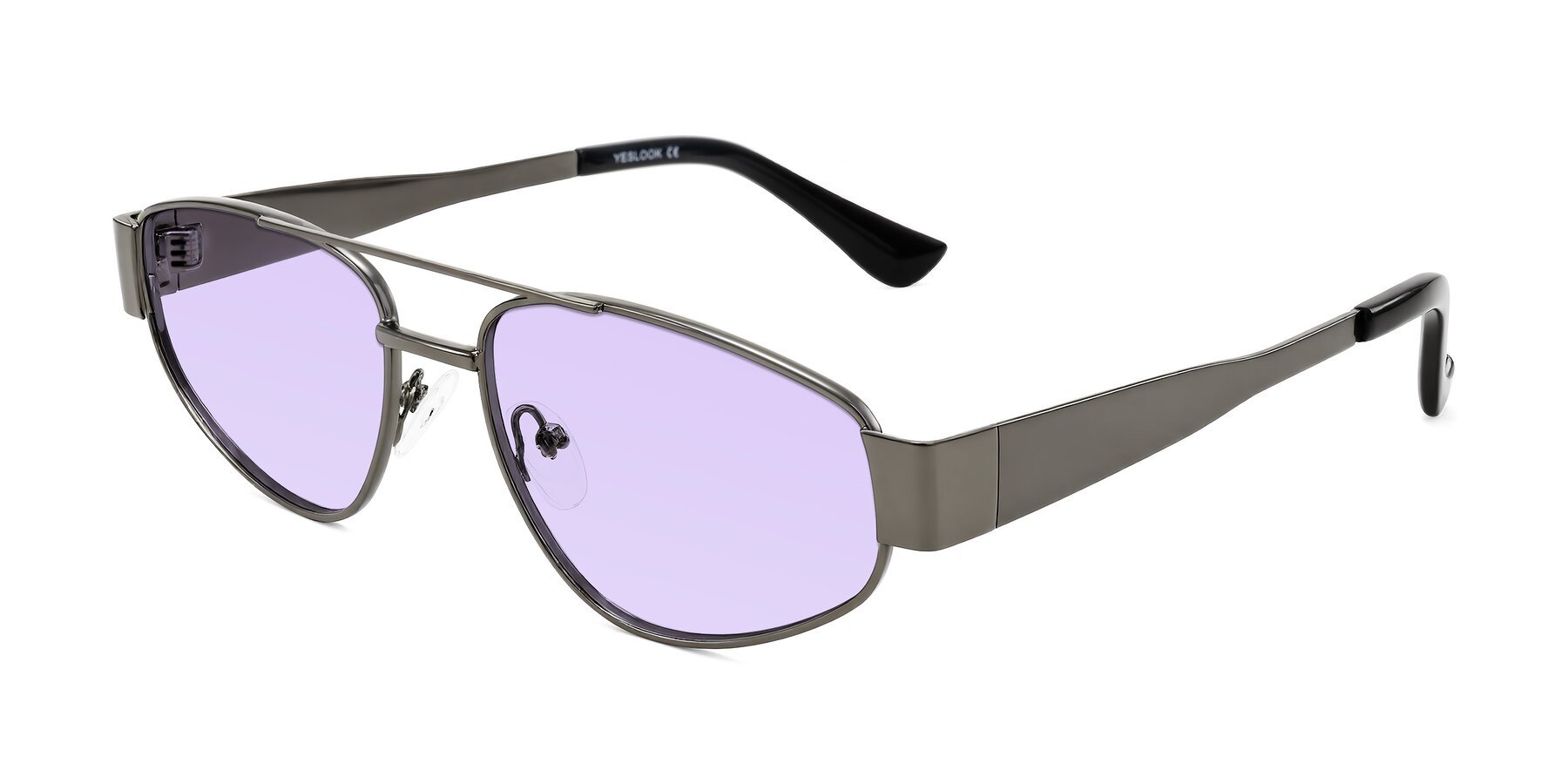 Angle of Runoz in Gunmetal with Light Purple Tinted Lenses