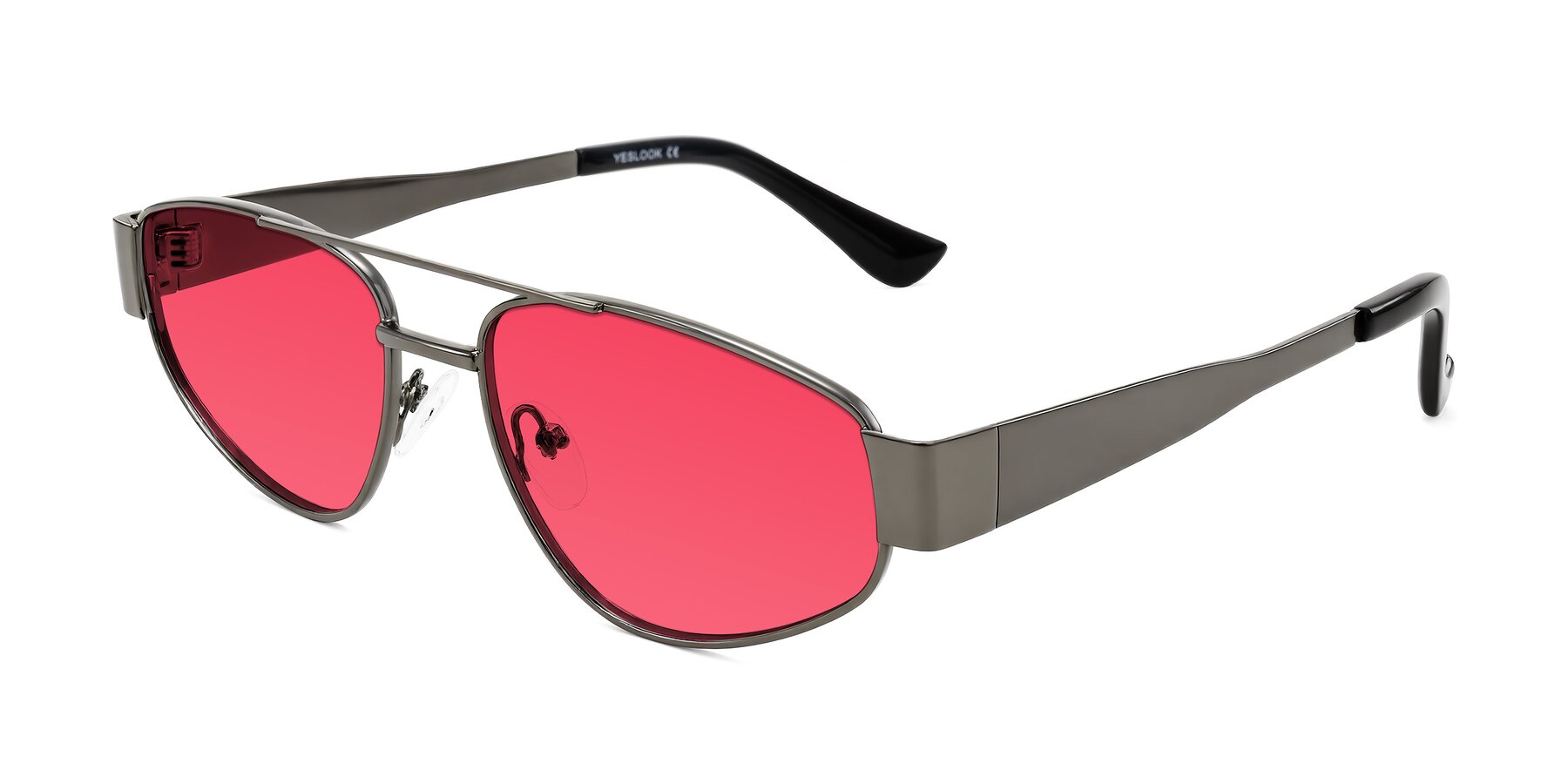 Angle of Runoz in Gunmetal with Red Tinted Lenses