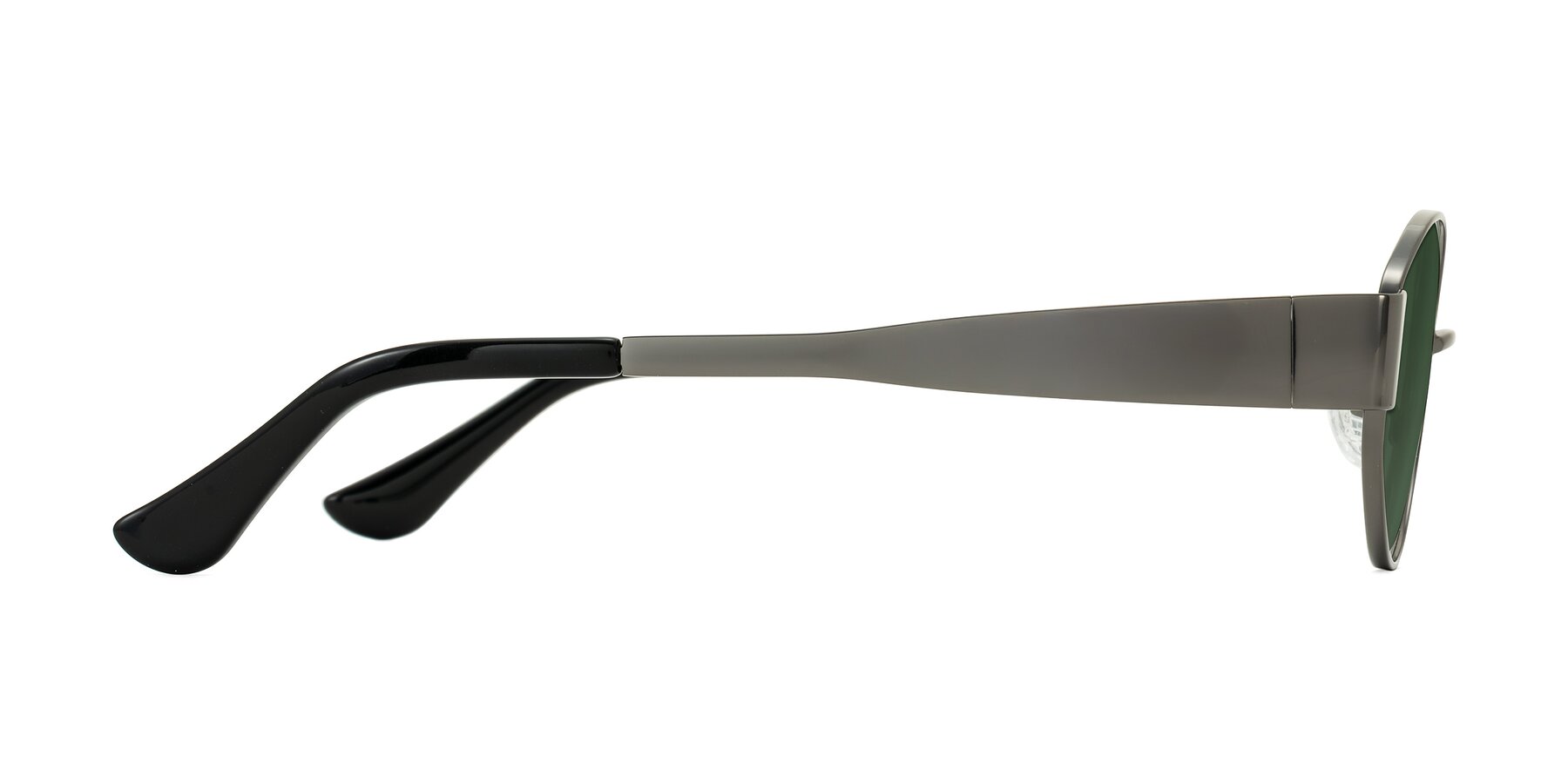 Side of Runoz in Gunmetal with Green Tinted Lenses