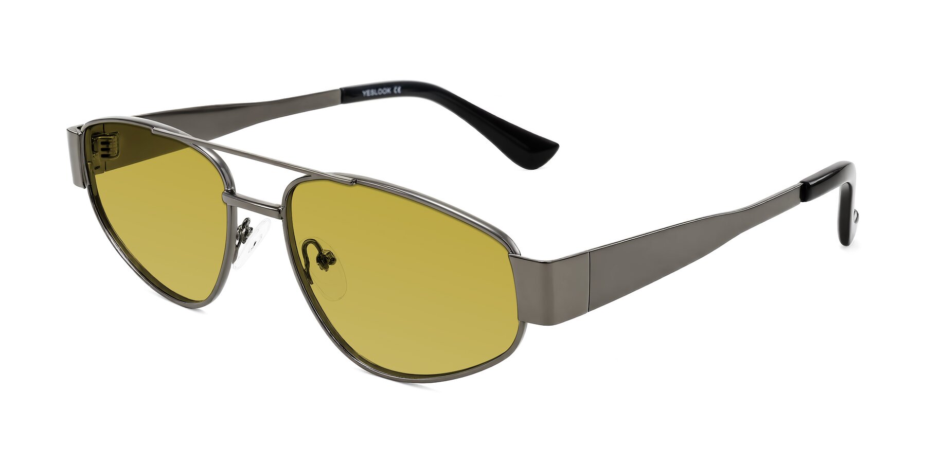 Angle of Runoz in Gunmetal with Champagne Tinted Lenses