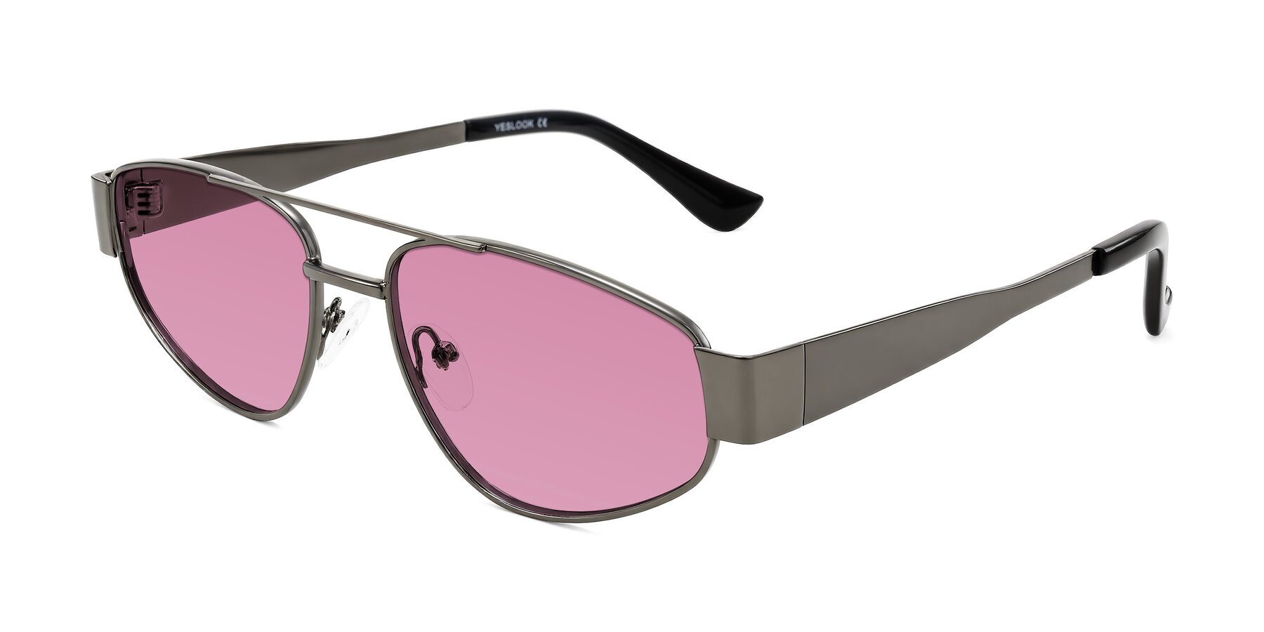 Angle of Runoz in Gunmetal with Medium Wine Tinted Lenses
