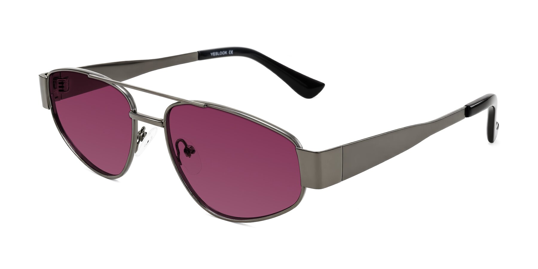 Angle of Runoz in Gunmetal with Wine Tinted Lenses