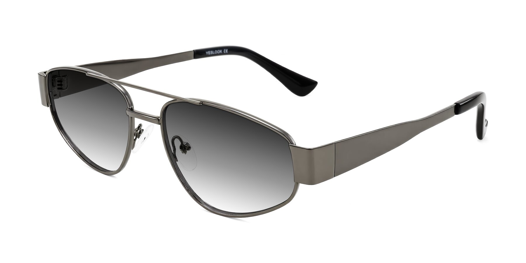 Angle of Runoz in Gunmetal with Gray Gradient Lenses