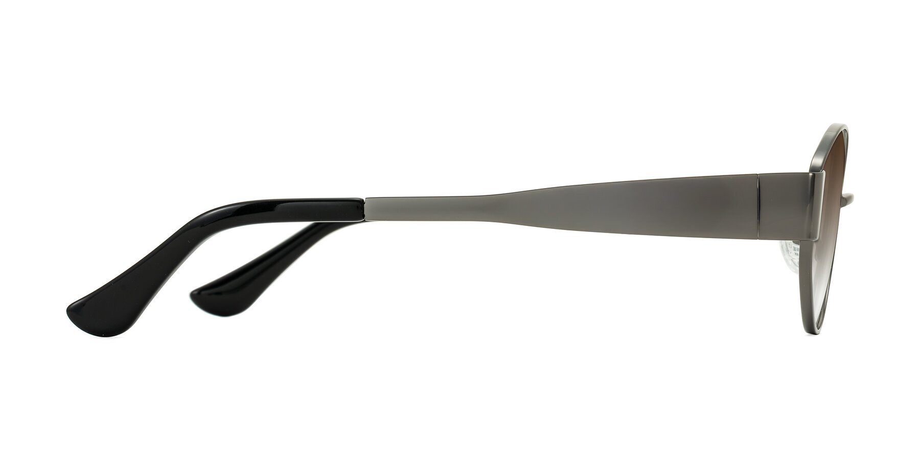 Side of Runoz in Gunmetal with Brown Gradient Lenses