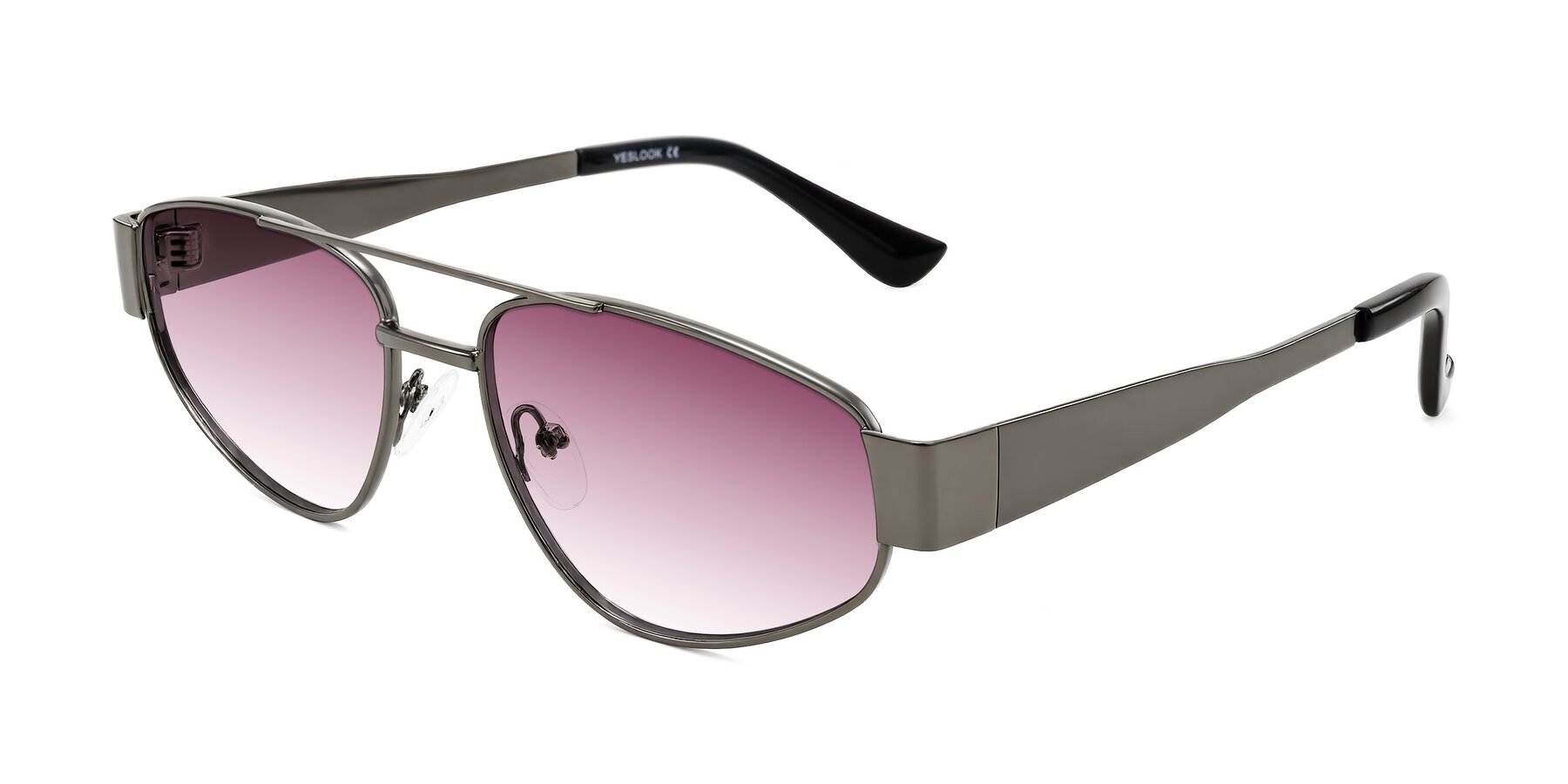 Angle of Runoz in Gunmetal with Wine Gradient Lenses