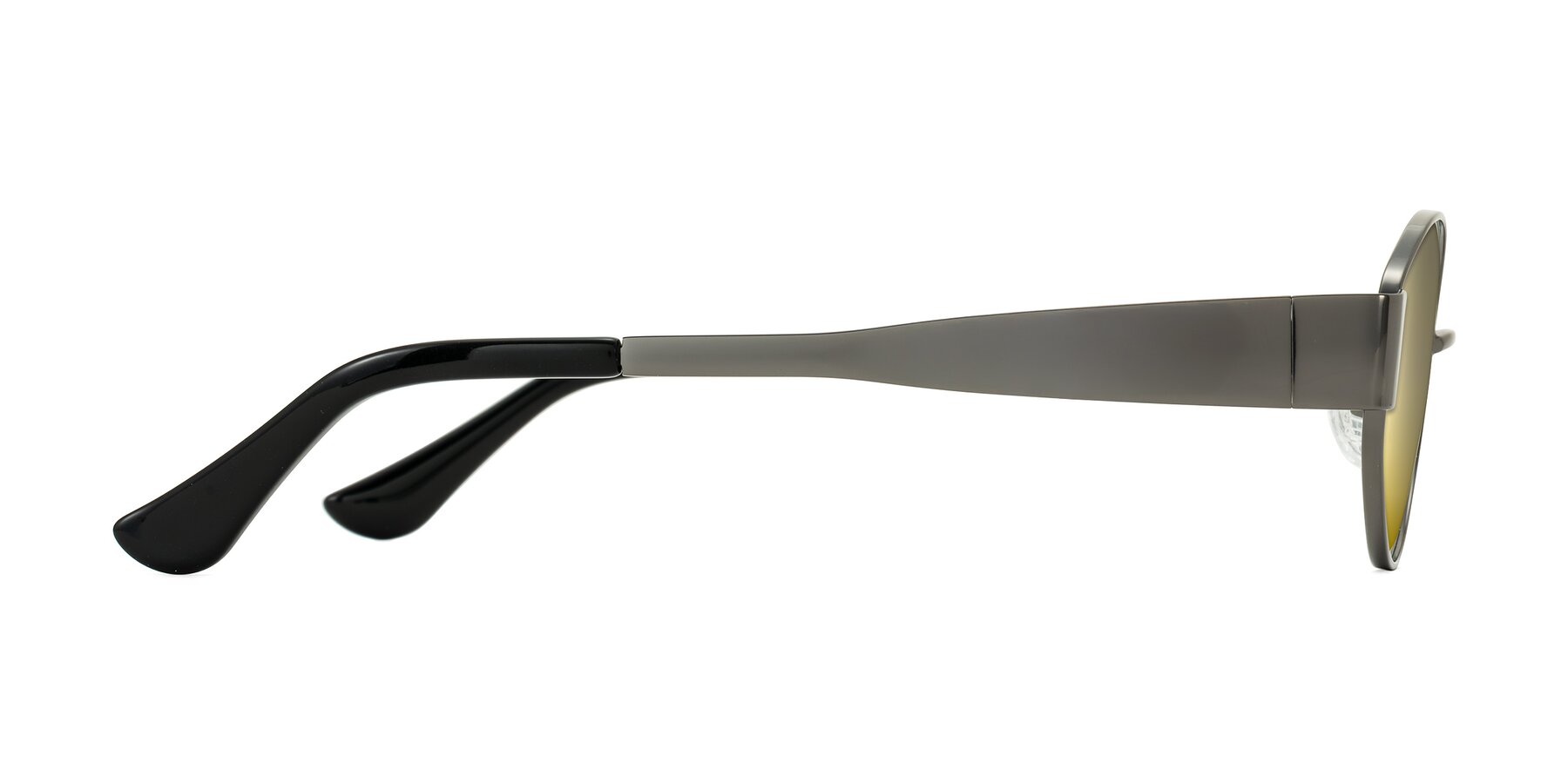 Side of Runoz in Gunmetal with Gold Mirrored Lenses