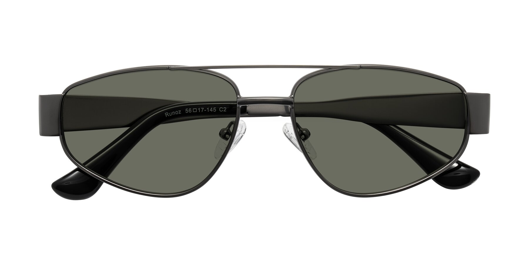 Folded Front of Runoz in Gunmetal with Gray Polarized Lenses