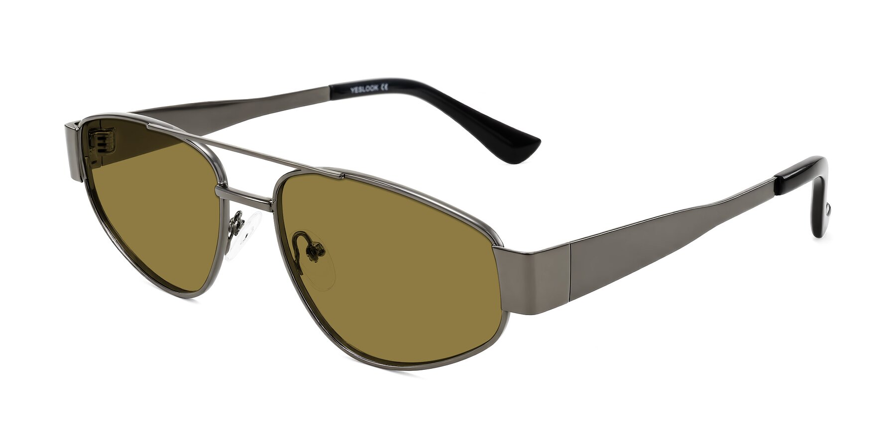 Angle of Runoz in Gunmetal with Brown Polarized Lenses