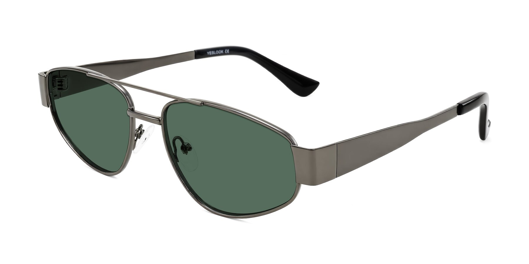 Angle of Runoz in Gunmetal with Green Polarized Lenses