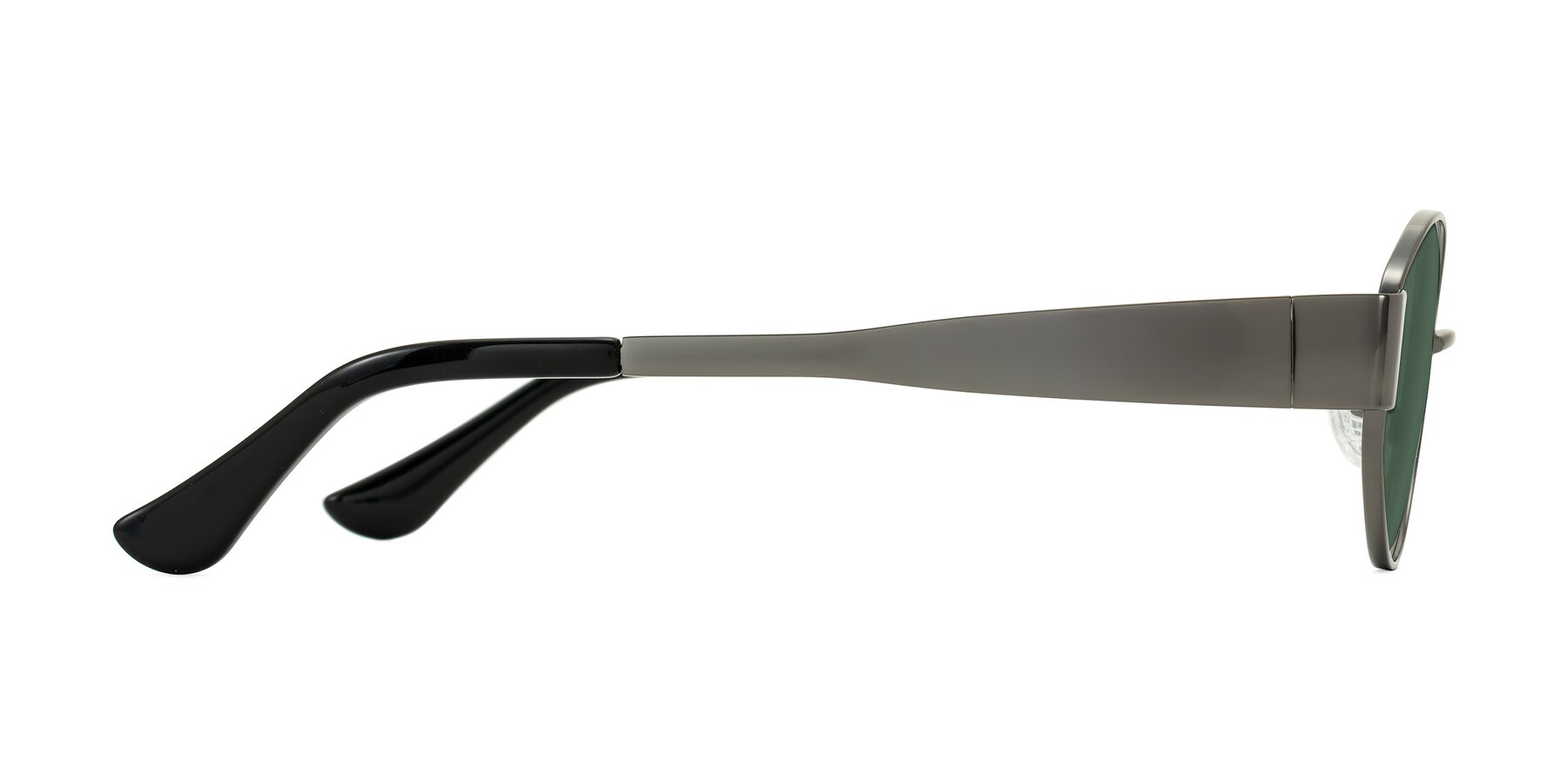 Side of Runoz in Gunmetal with Green Polarized Lenses