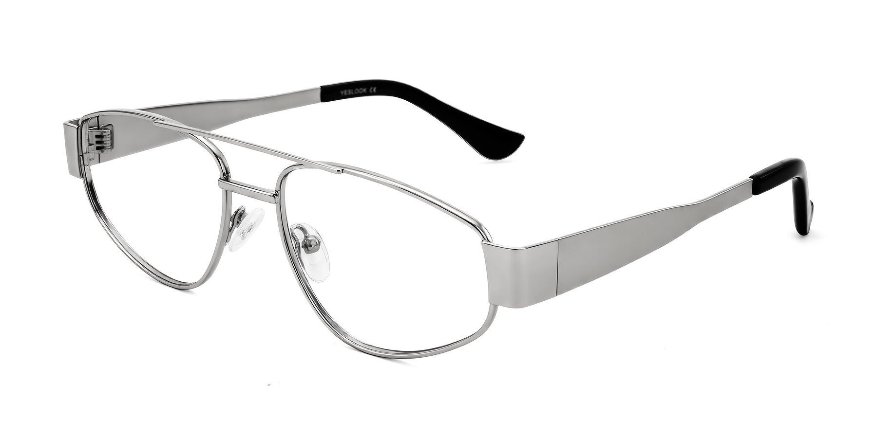 Angle of Runoz in Silver with Clear Eyeglass Lenses