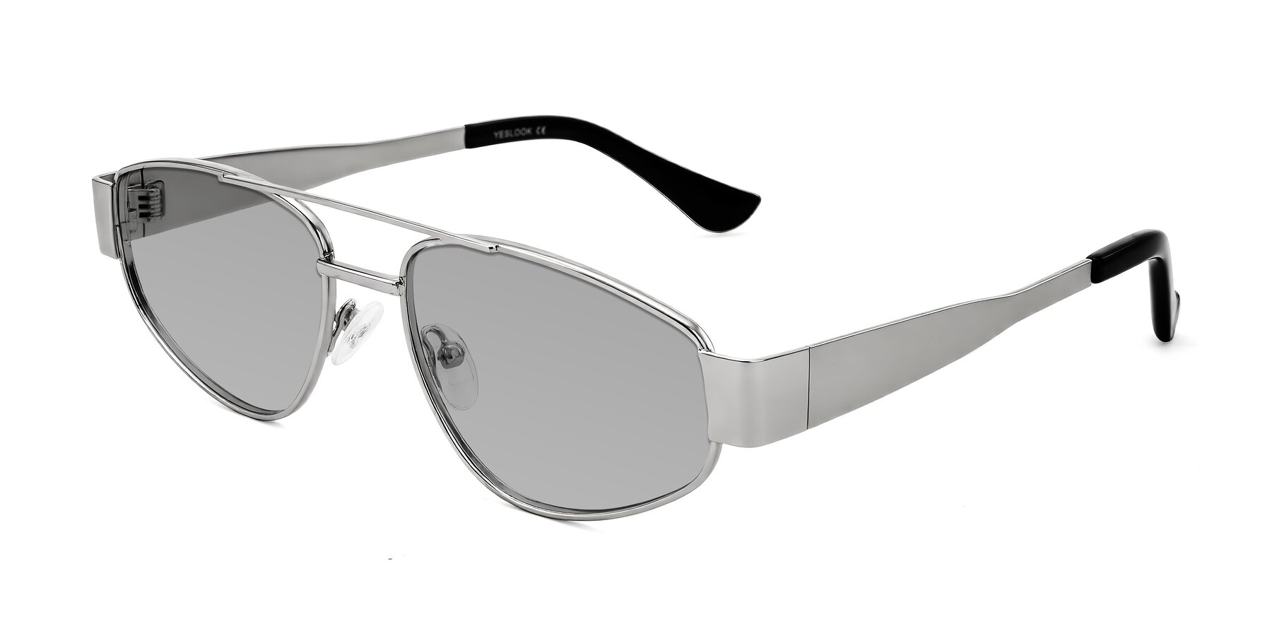 Angle of Runoz in Silver with Light Gray Tinted Lenses