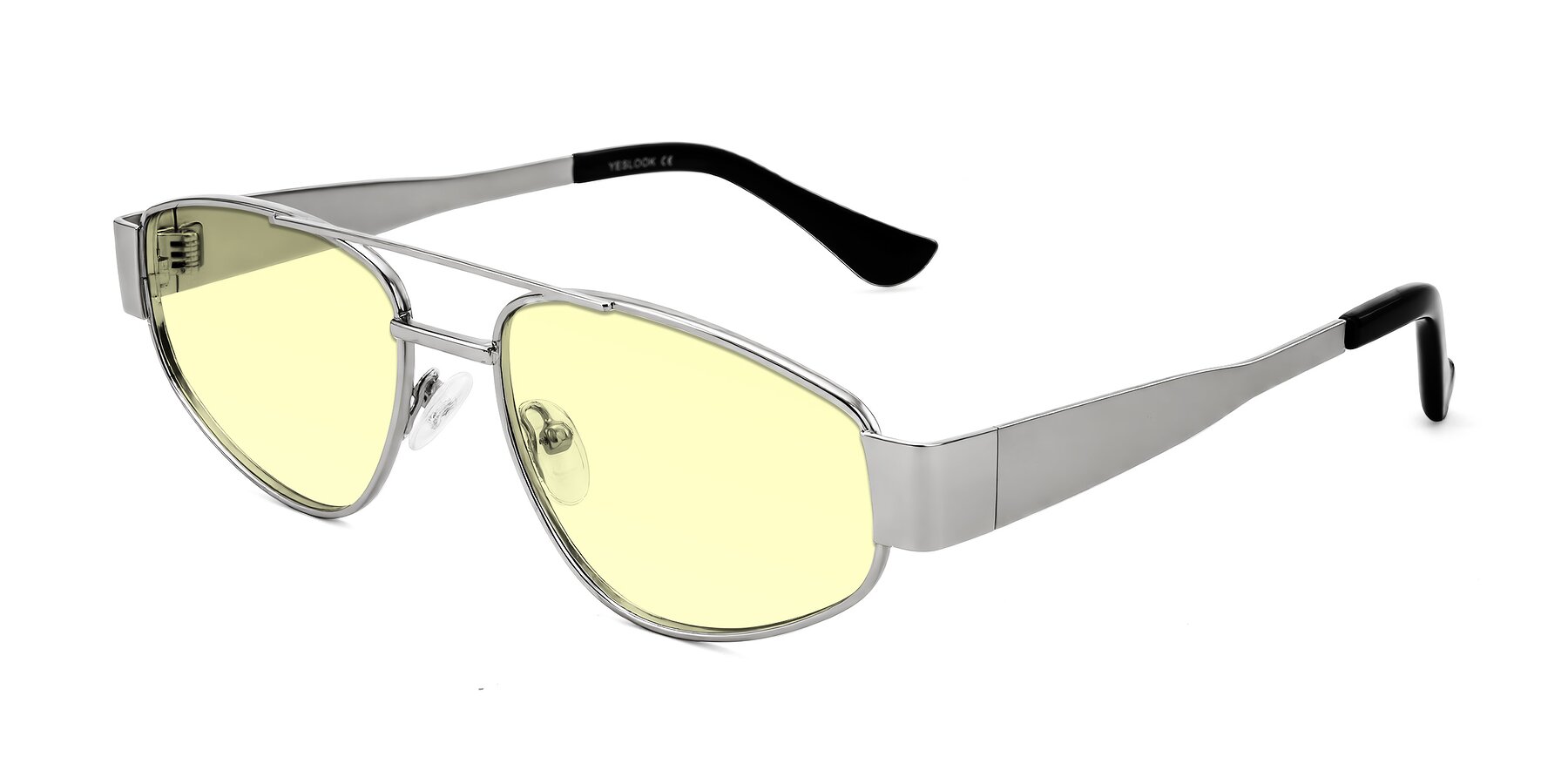 Angle of Runoz in Silver with Light Yellow Tinted Lenses
