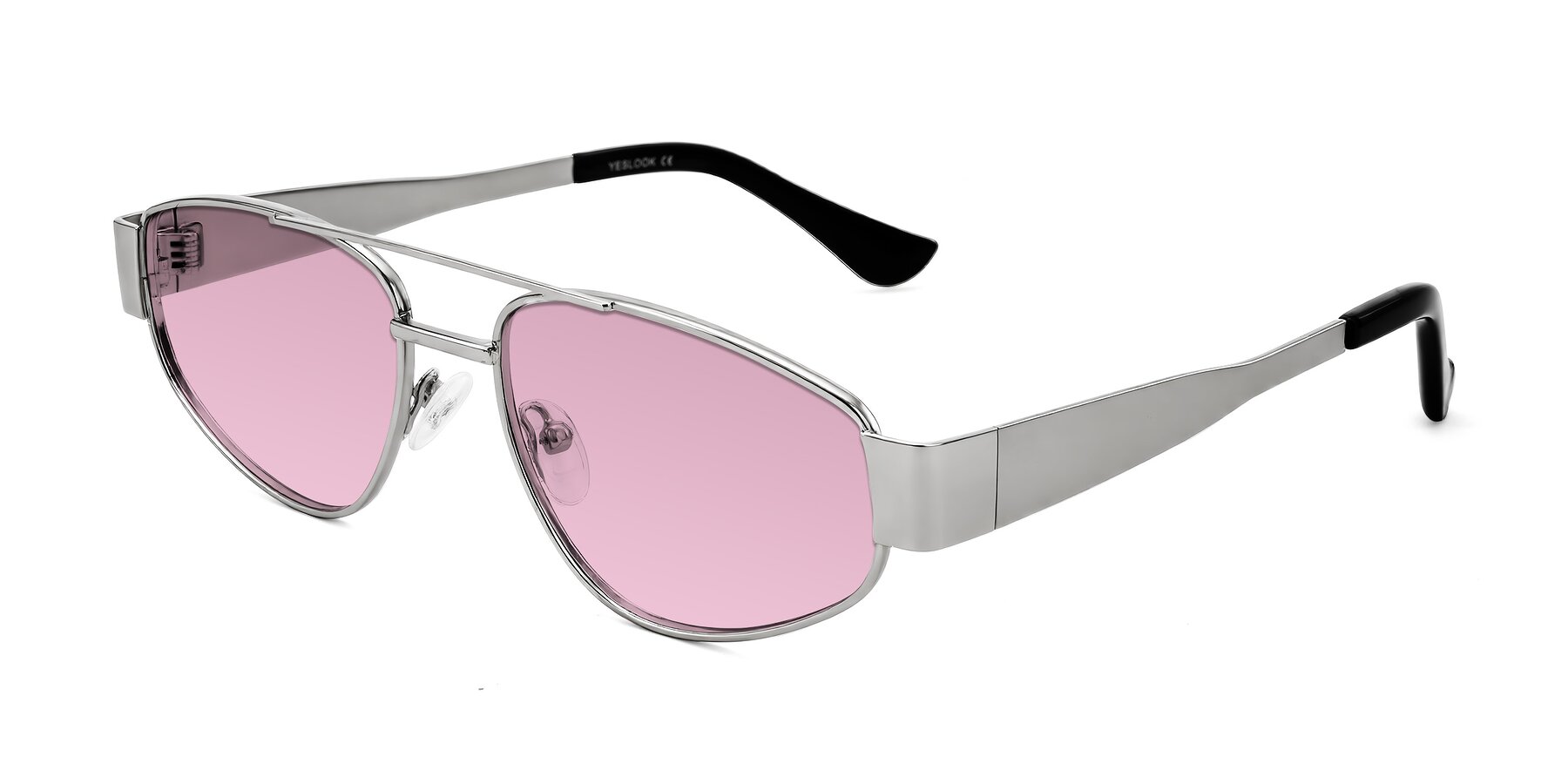 Angle of Runoz in Silver with Light Wine Tinted Lenses