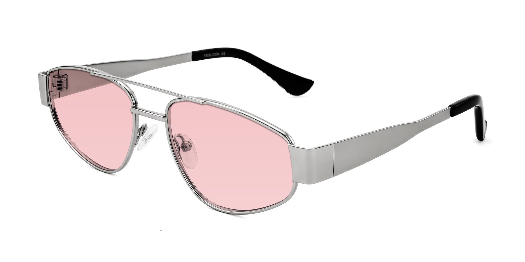Angle of Runoz in Silver with Light Garnet Tinted Lenses