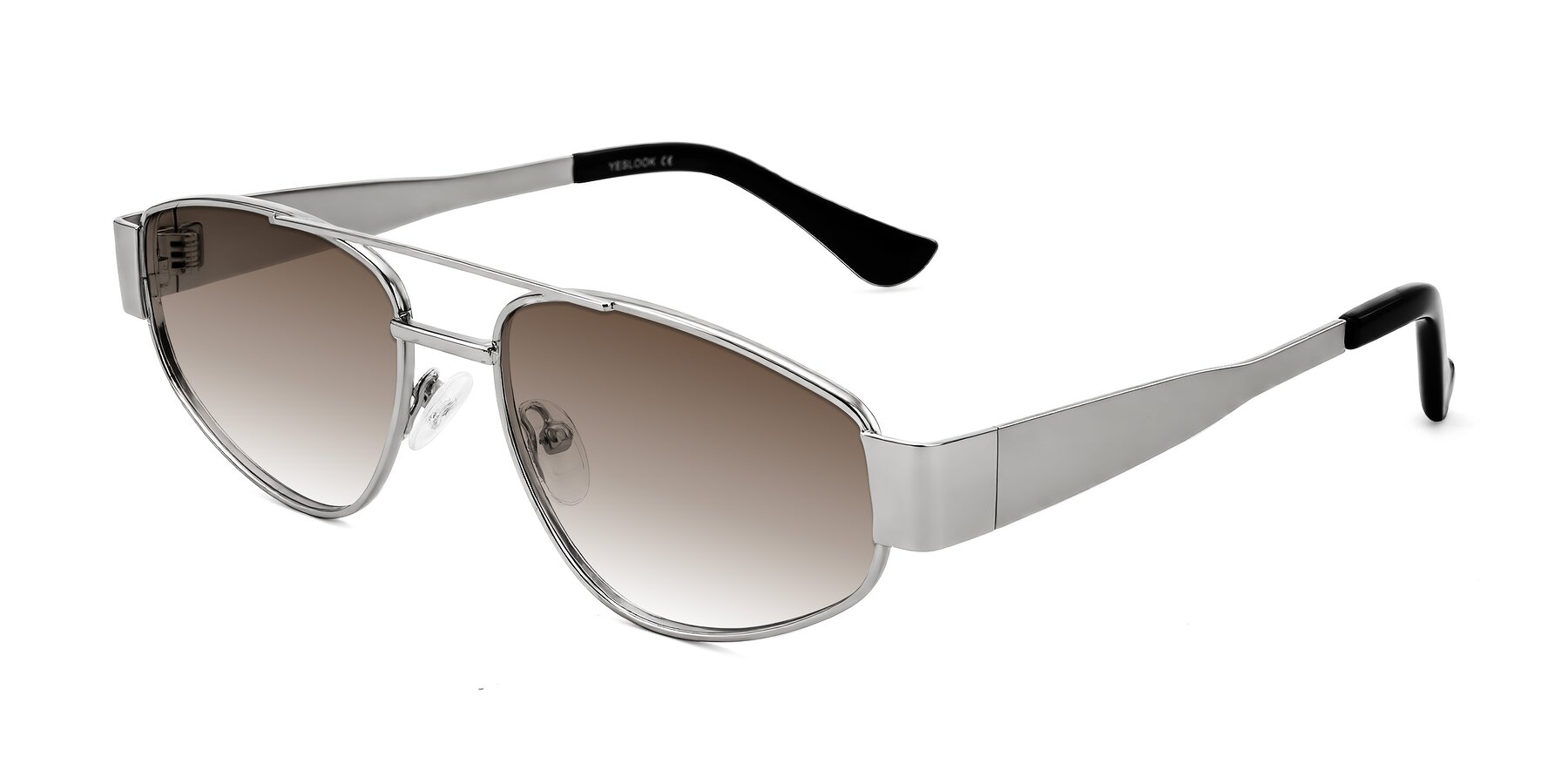 Angle of Runoz in Silver with Brown Gradient Lenses