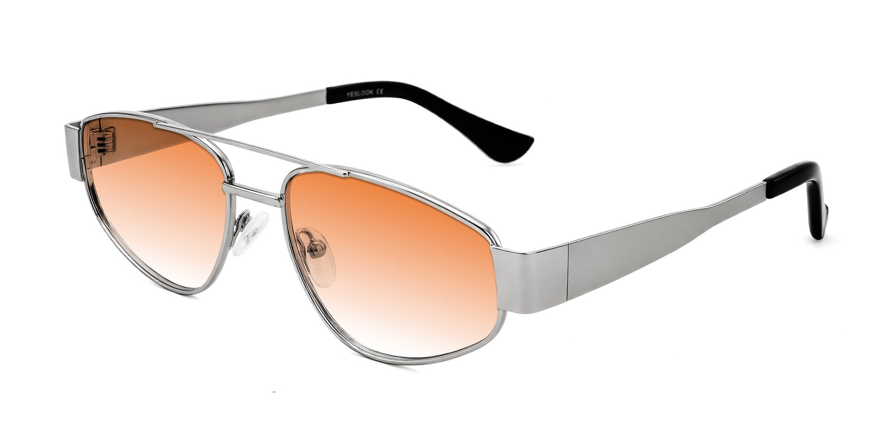 Angle of Runoz in Silver with Orange Gradient Lenses