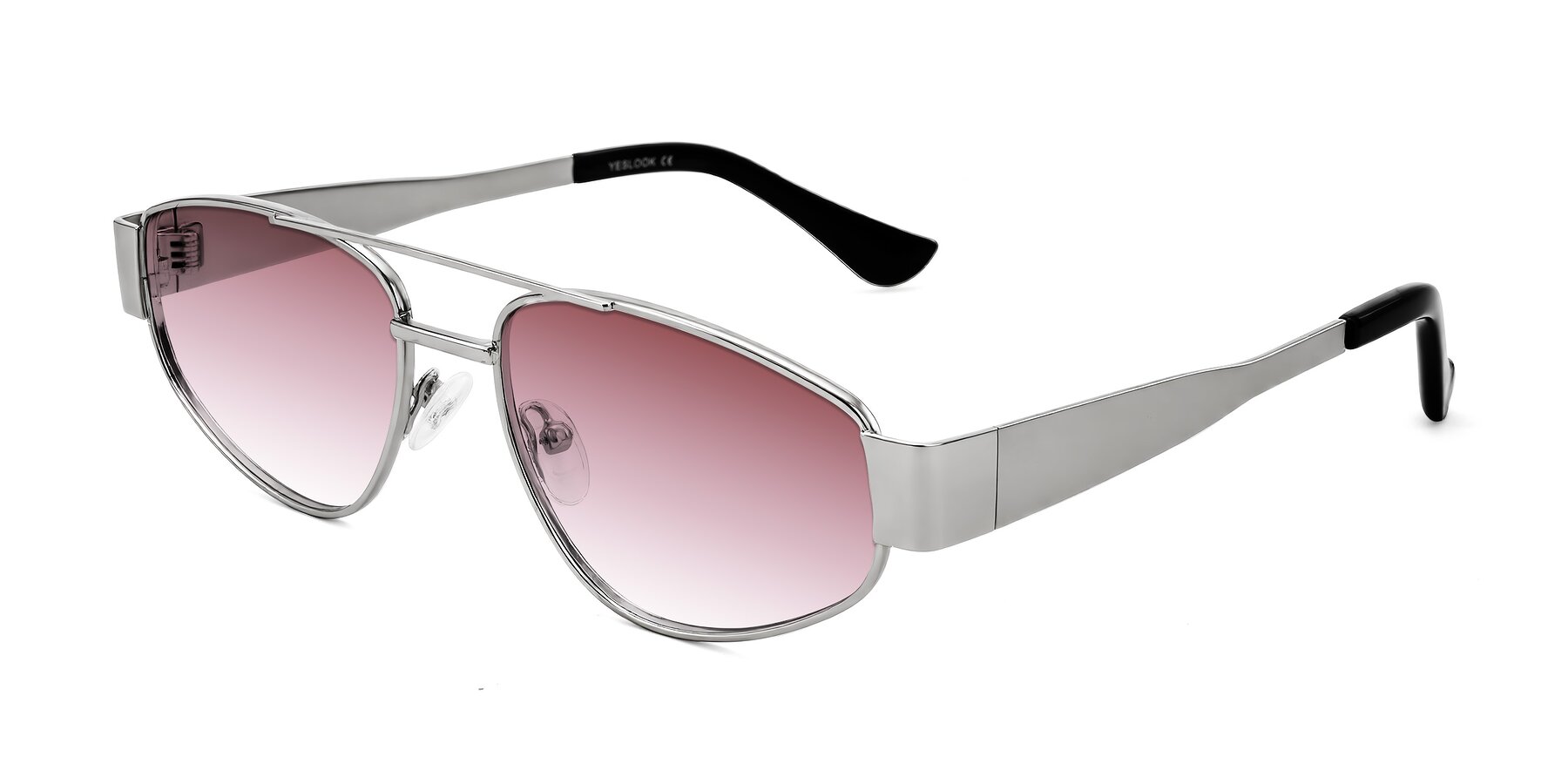 Angle of Runoz in Silver with Garnet Gradient Lenses