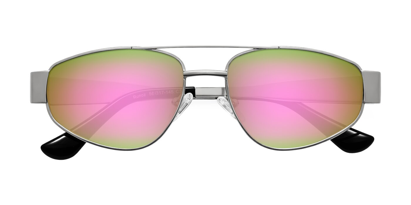 Runoz - Silver Flash Mirrored Sunglasses