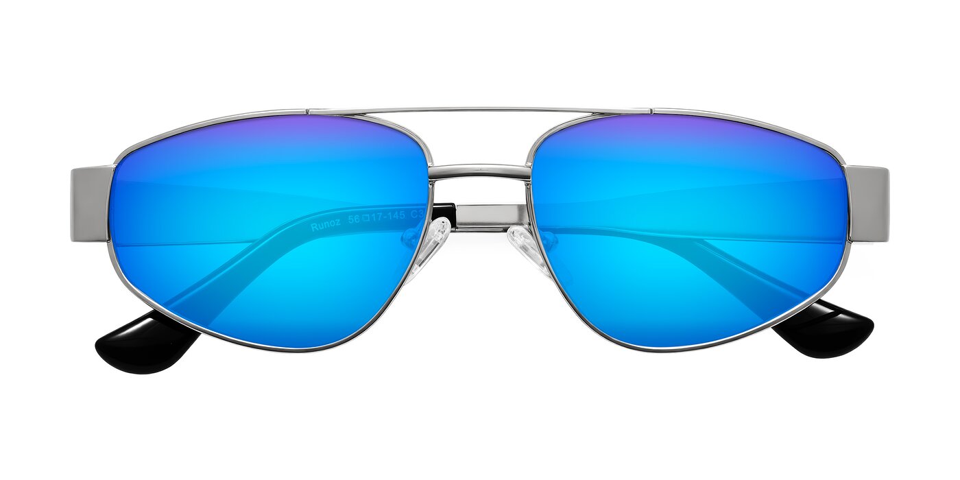 Runoz - Silver Flash Mirrored Sunglasses