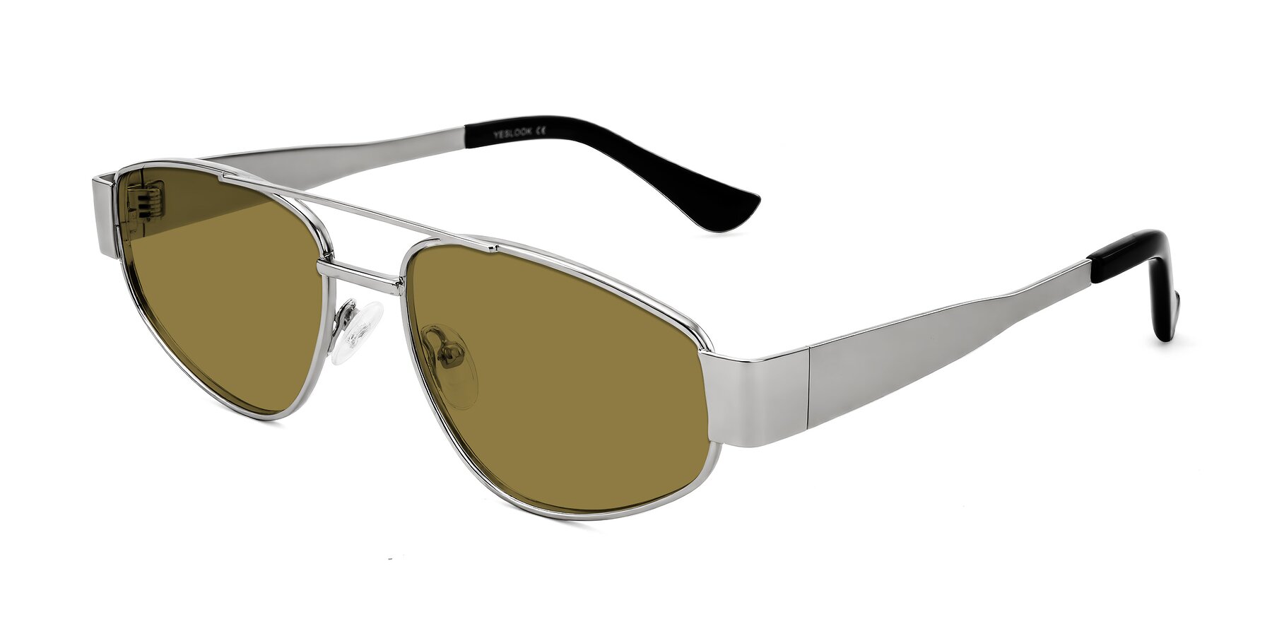 Angle of Runoz in Silver with Brown Polarized Lenses