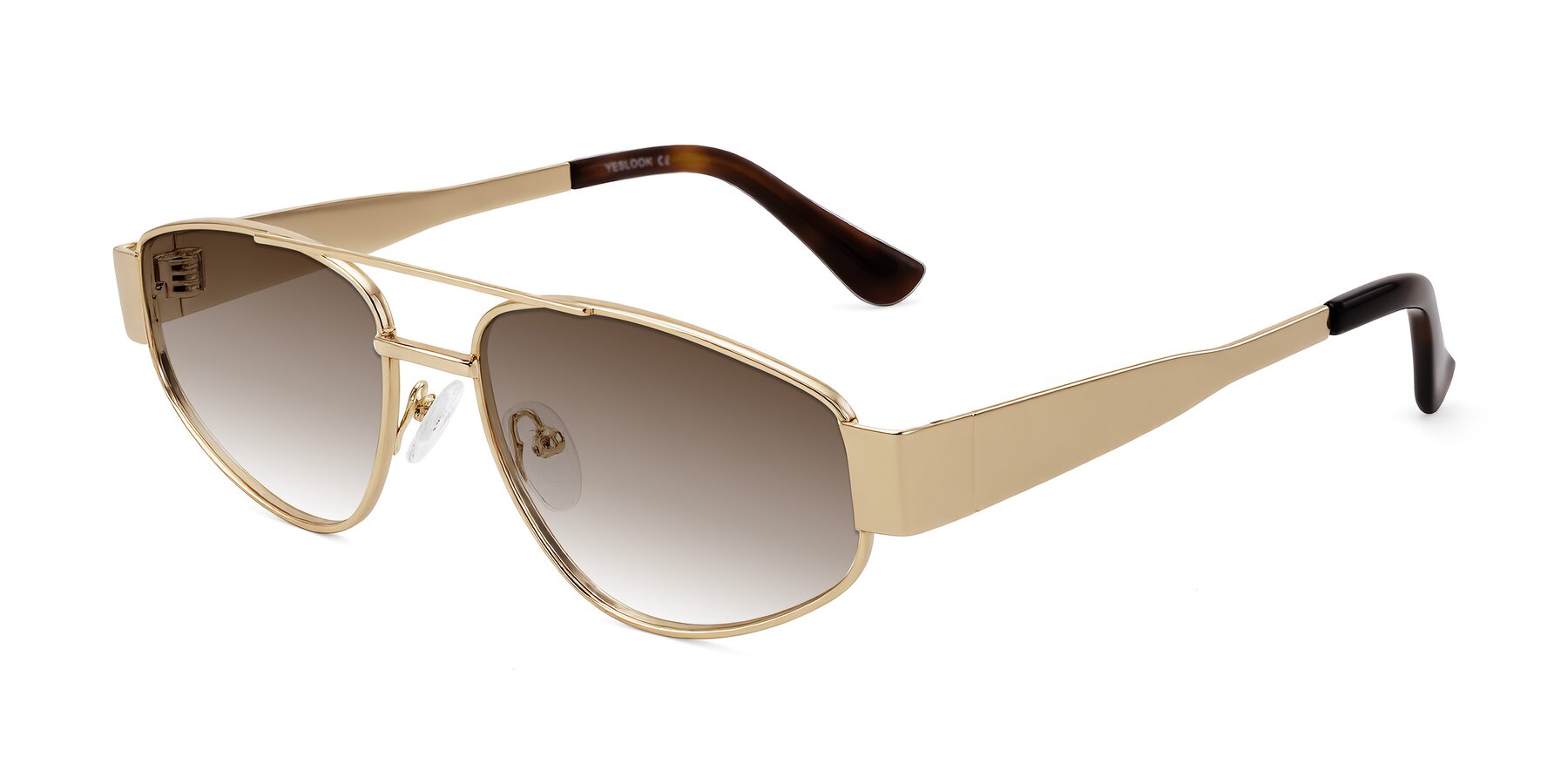 Angle of Runoz in Gold with Brown Gradient Lenses