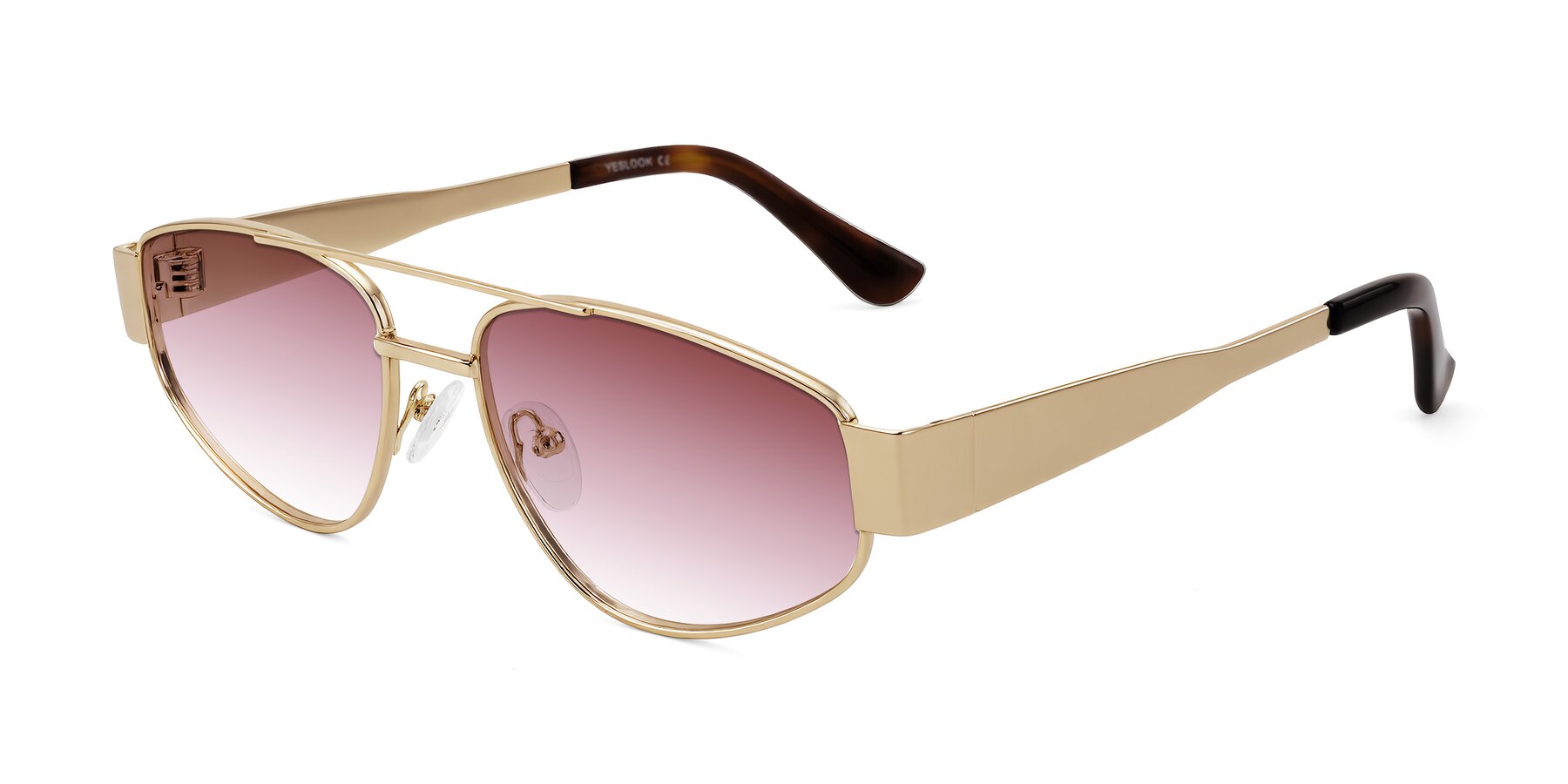 Angle of Runoz in Gold with Garnet Gradient Lenses