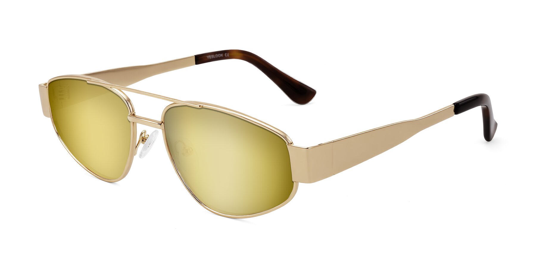 Angle of Runoz in Gold with Gold Mirrored Lenses