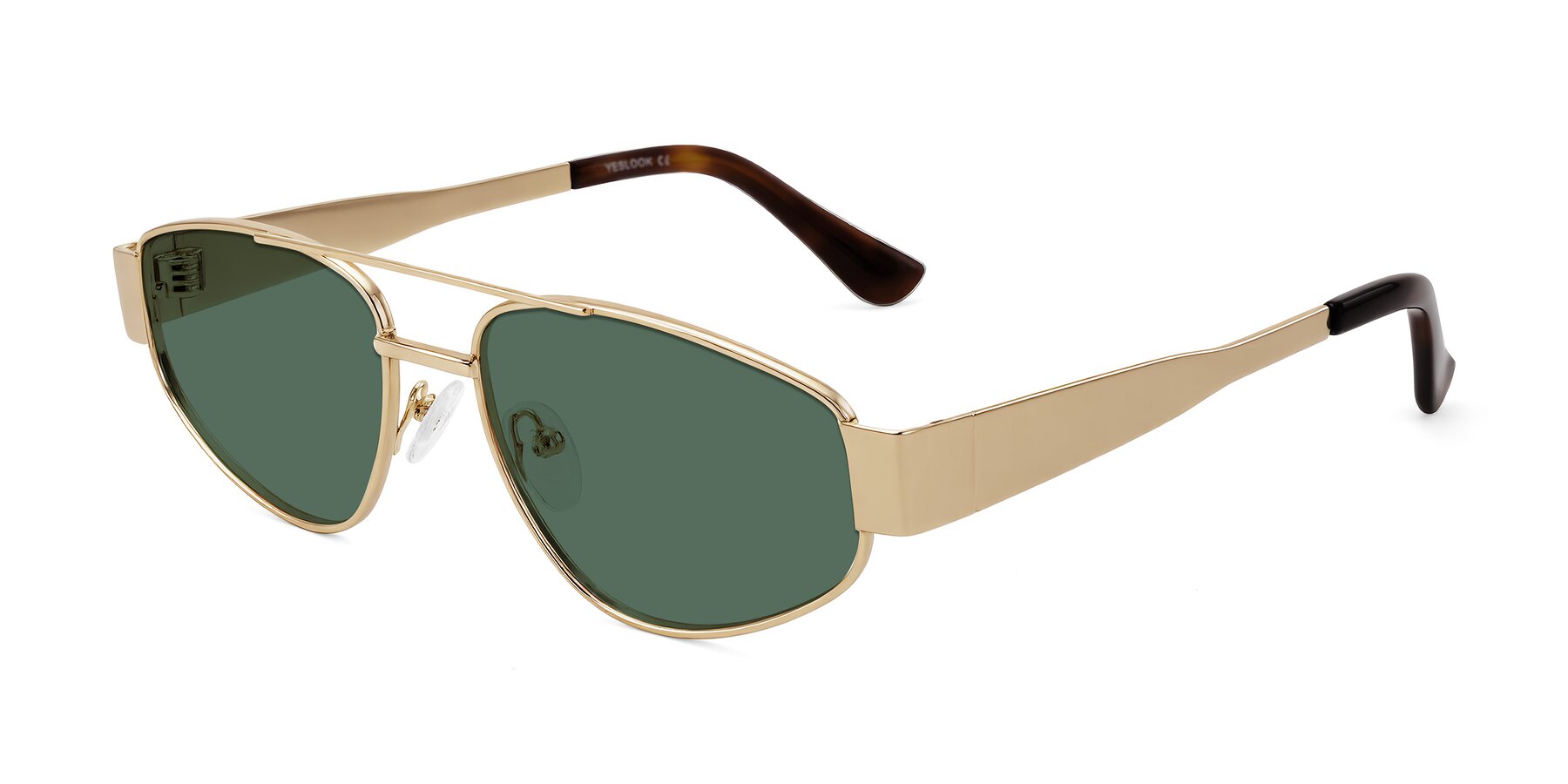 Angle of Runoz in Gold with Green Polarized Lenses