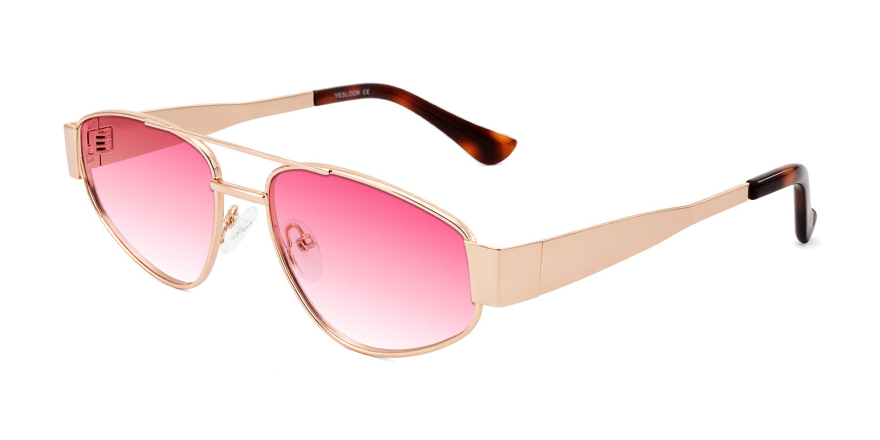 Angle of Runoz in Rose Gold with Pink Gradient Lenses