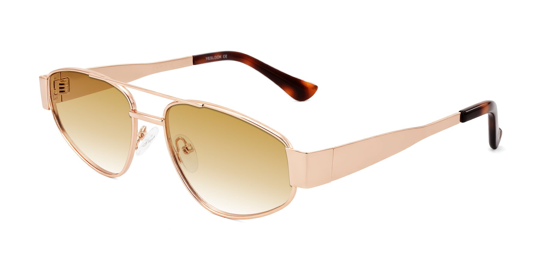 Angle of Runoz in Rose Gold with Champagne Gradient Lenses